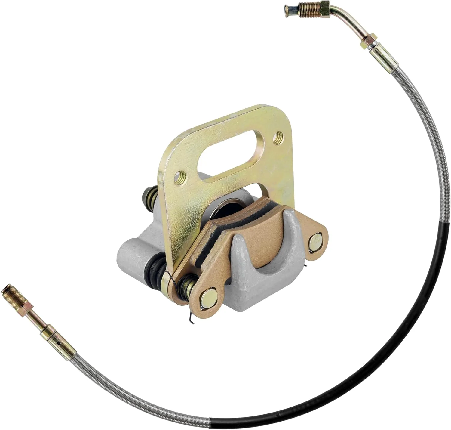 Caltric Front Left Brake Caliper with Pad and Line CR137+OL101/3