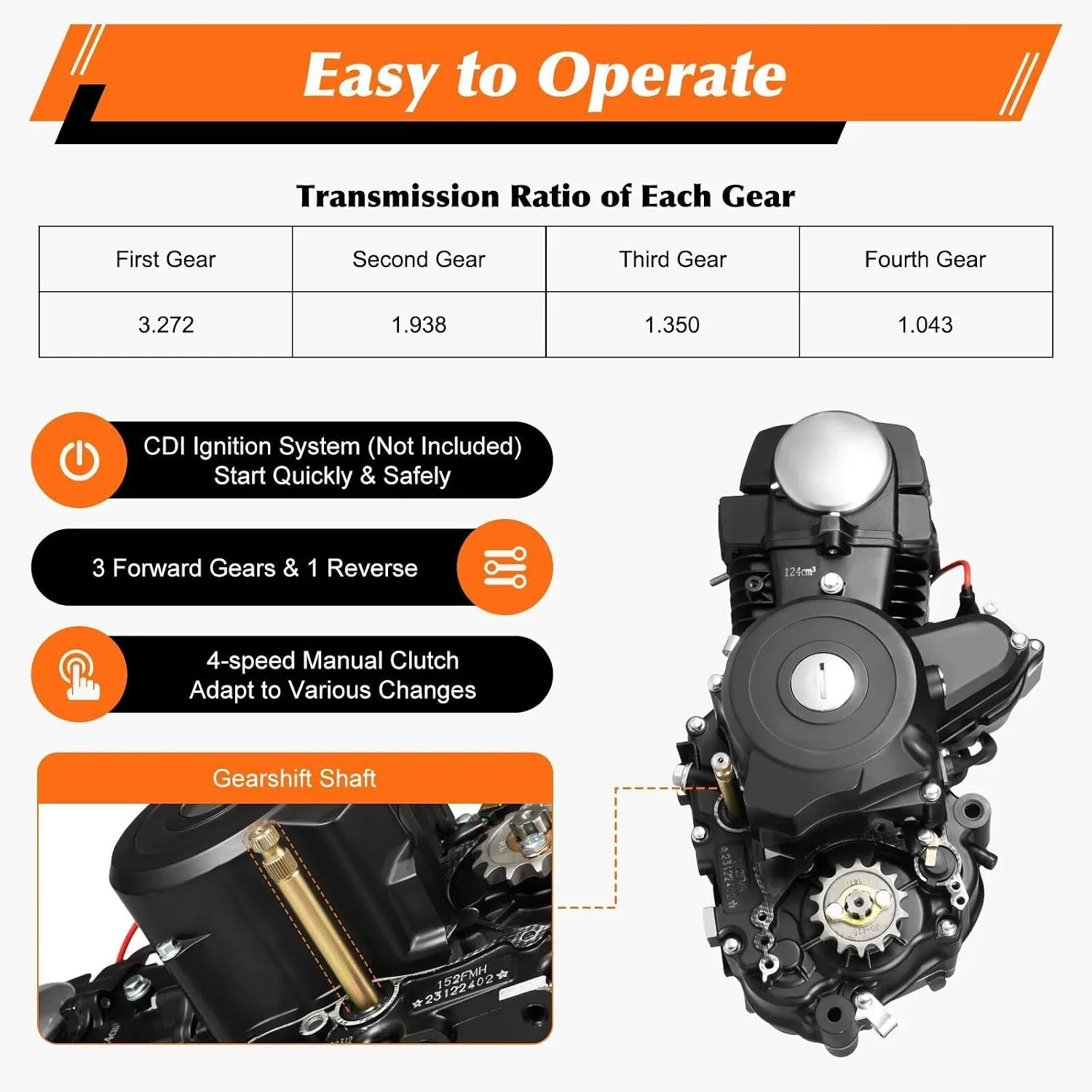 YIPONYT 125cc 4-Stroke ATV Engine Motor – Part 01 image 4