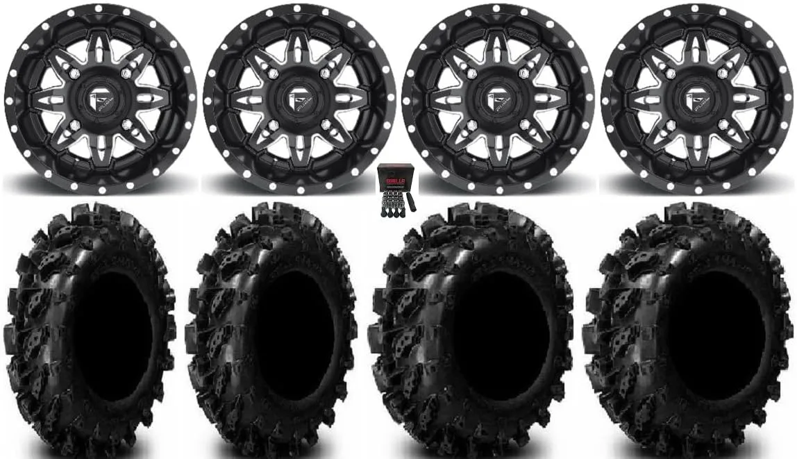 Fuel Lethal 14x7 ATV/UTV Wheels with Interco Swamp Lite Tires 105132+28SL11
