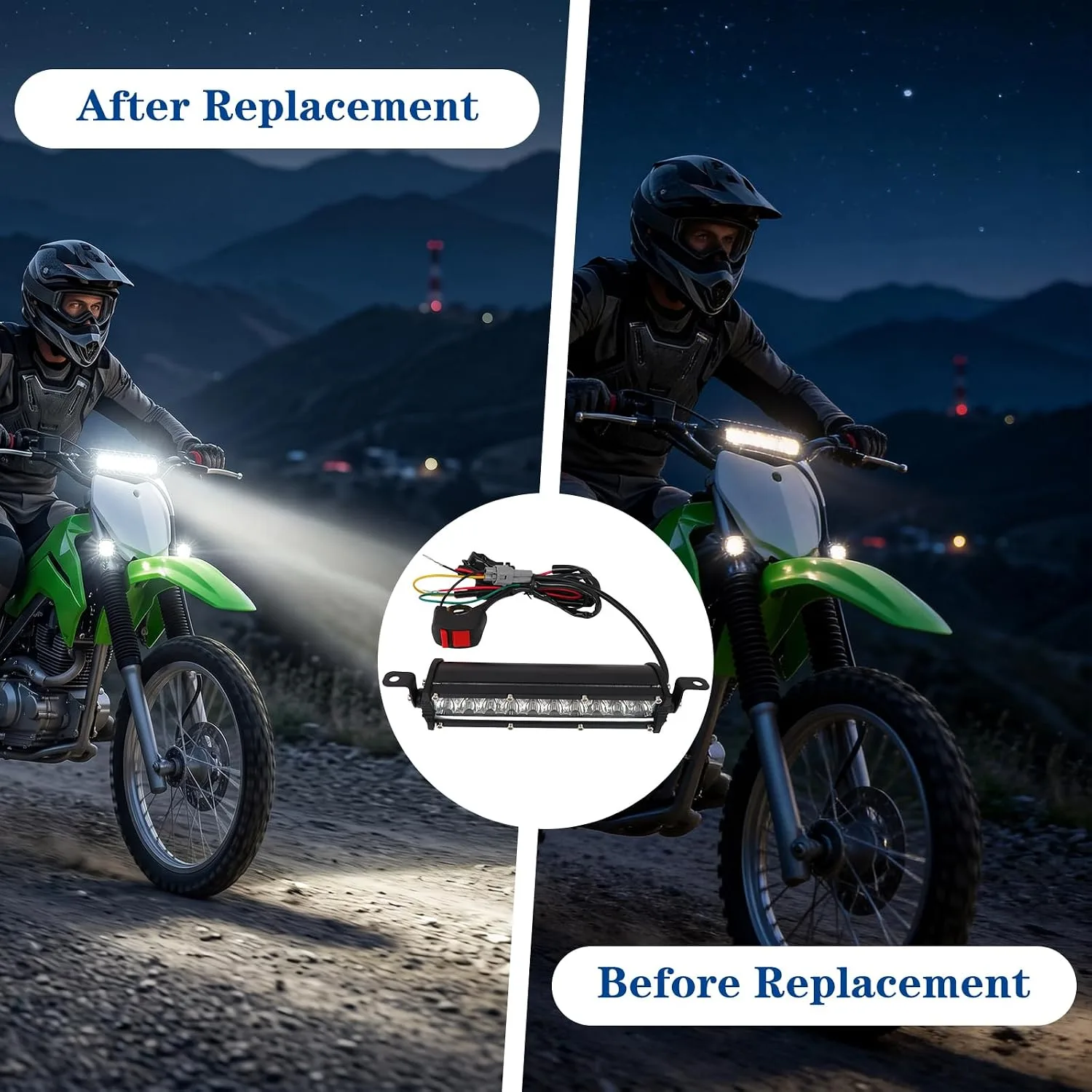 Smaeti 60W LED Motorcycle Headlight Light Bar 8067-6 image 2