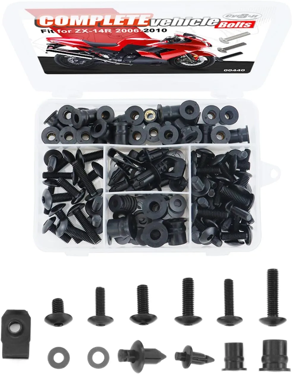 CYCBOLT HC00093 Fairing Bolt Kit for Ninja ZX-14R 2006-2010