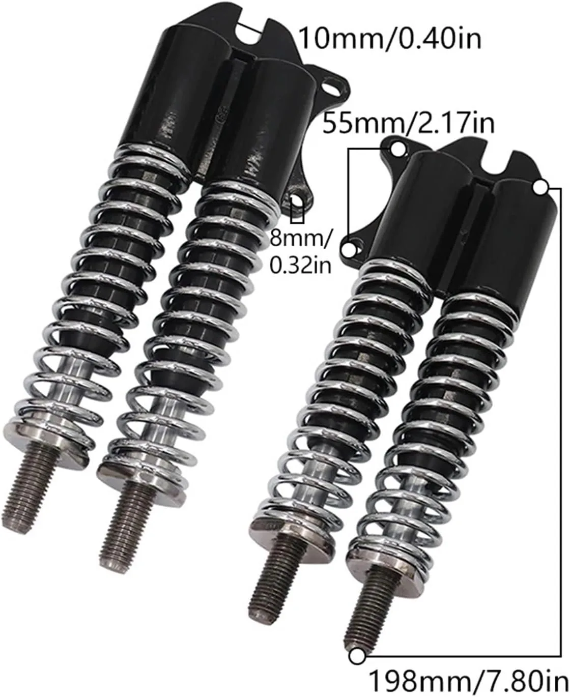 BUWQWD 10-Inch Hydraulic Motorcycle Shock Absorbers Pair image 3