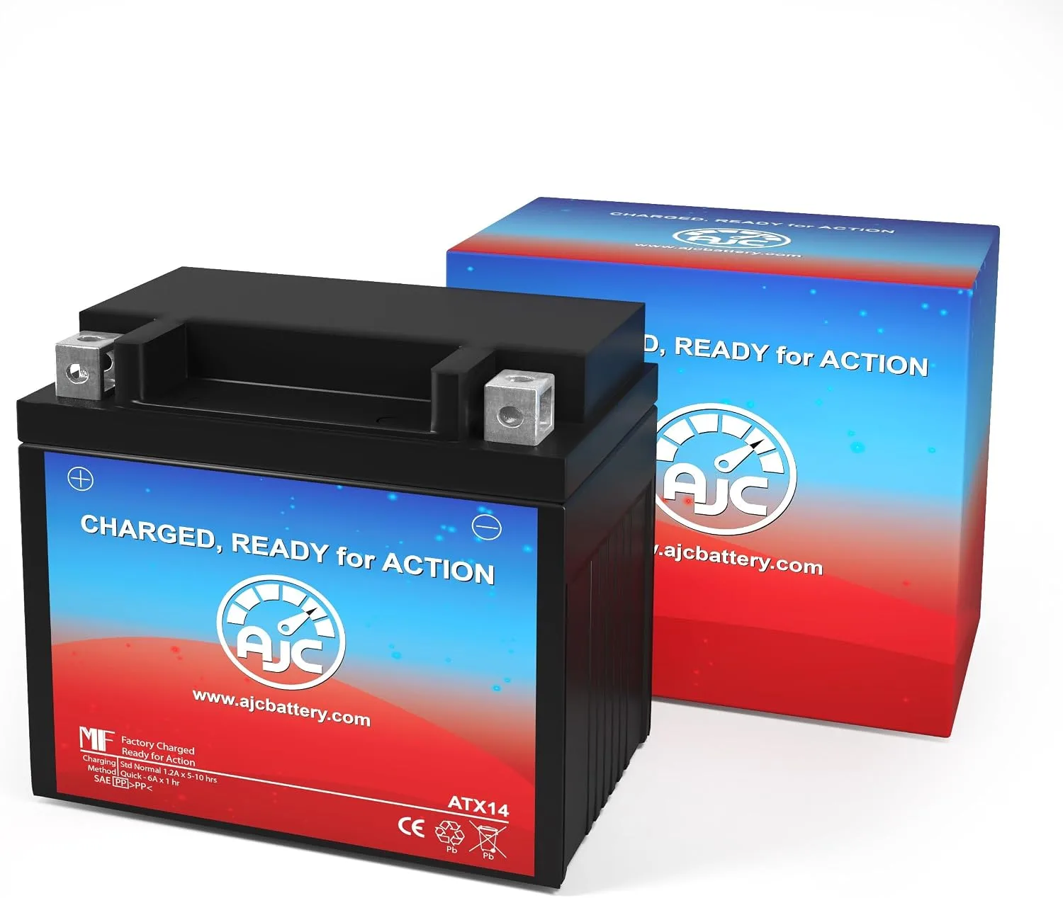 AJC 12V AGM Battery for Honda MUV700 Big Red UTV 2008-2013 image 2