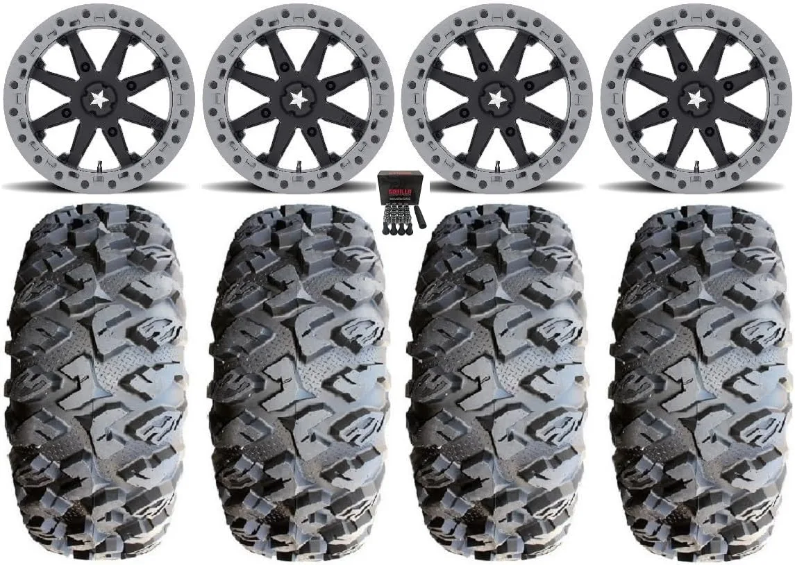 MSA Lok2 14x7 ATV Wheels and 30x10-14 MotoClaw Tires Bundle