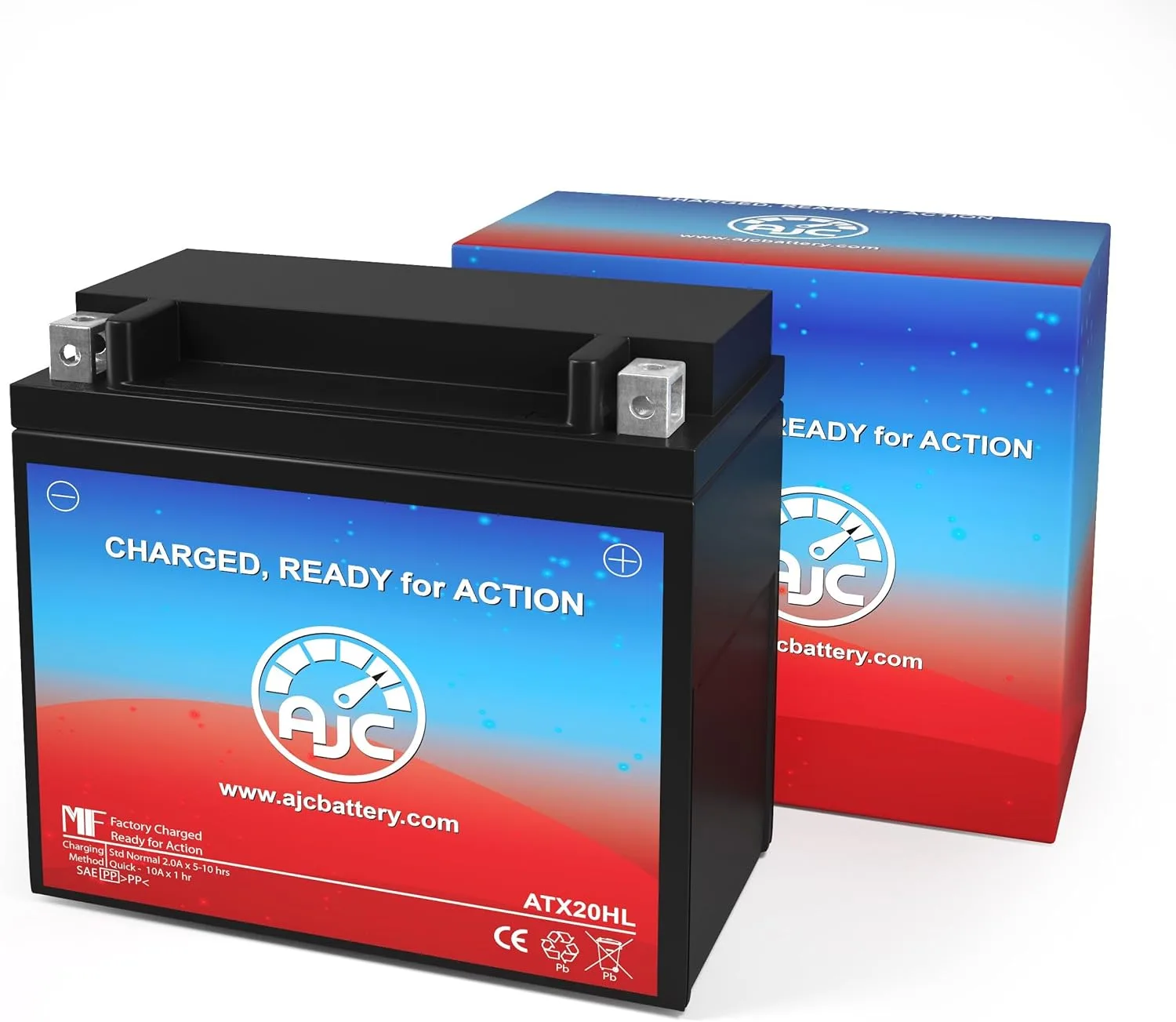 AJC AGM Battery for 2009 Harley-Davidson CVO Dyna Fat Bob FXDFSE image 2