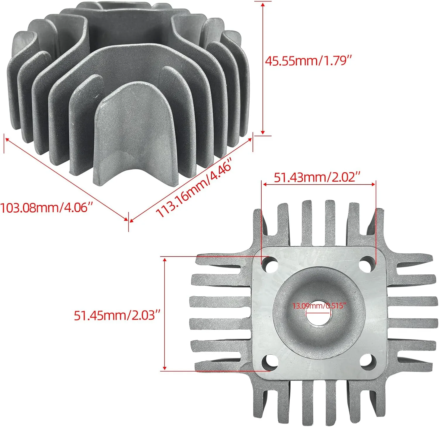 LK LEAPING KNIGHT 50cc Top-End Rebuild Kit LK-A0-466 image 2