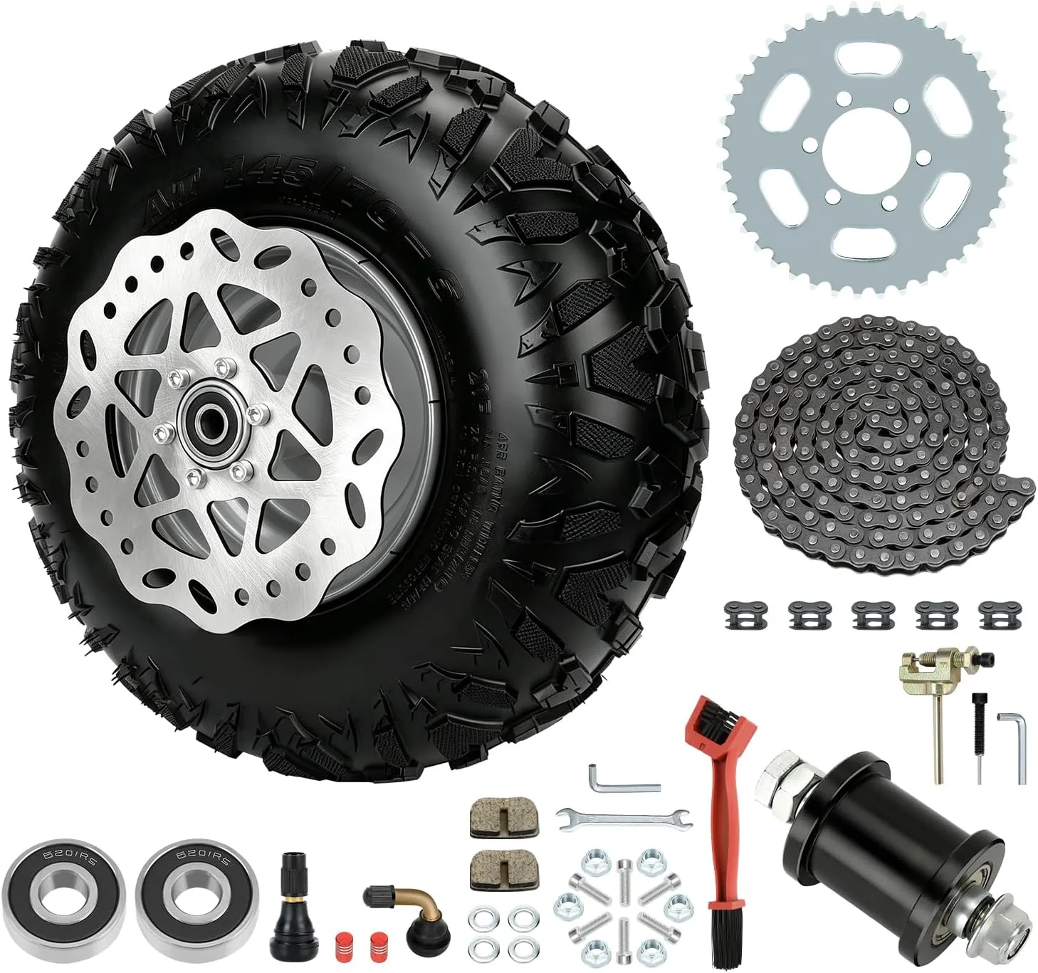 XIKOBY 145/70-6 Rear Mini Bike Wheel and Tire Set XK-AHR01-6