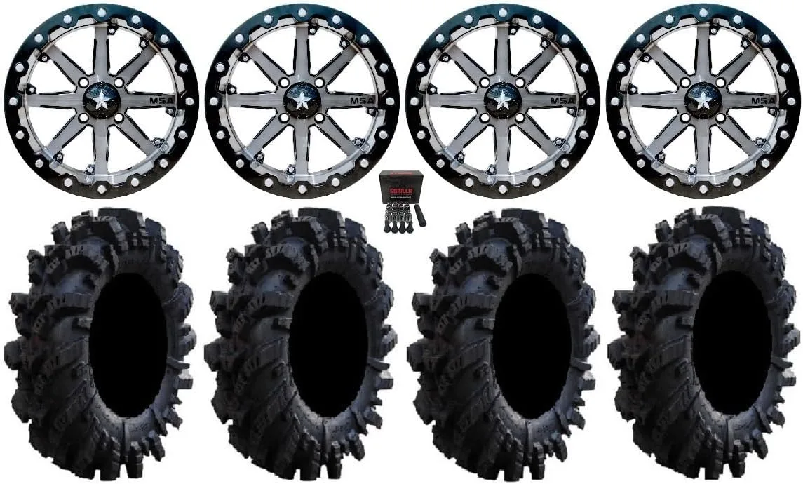 MSA M21 15x7 ATV Wheels and 34x10.5-15 Tires Bundle