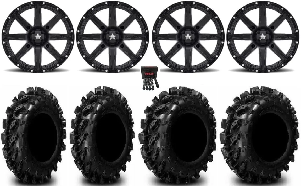 Powersports Bundle 14x7 MSA M33 Wheels with 27in Swamp Lite Tires