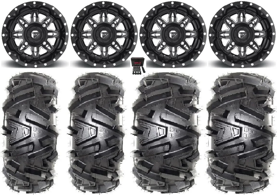 Fuel Lethal 14x7 ATV/UTV Wheels with 27x10-14 EFX Moto MTC Tires Bundle