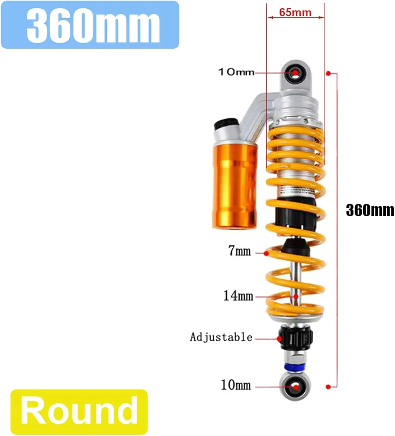 Generic Rear Air Shock Absorber 320-360mm for Yamaha NMAX, XMAX, Aerox, NVX, XS400 and SR400 image 2