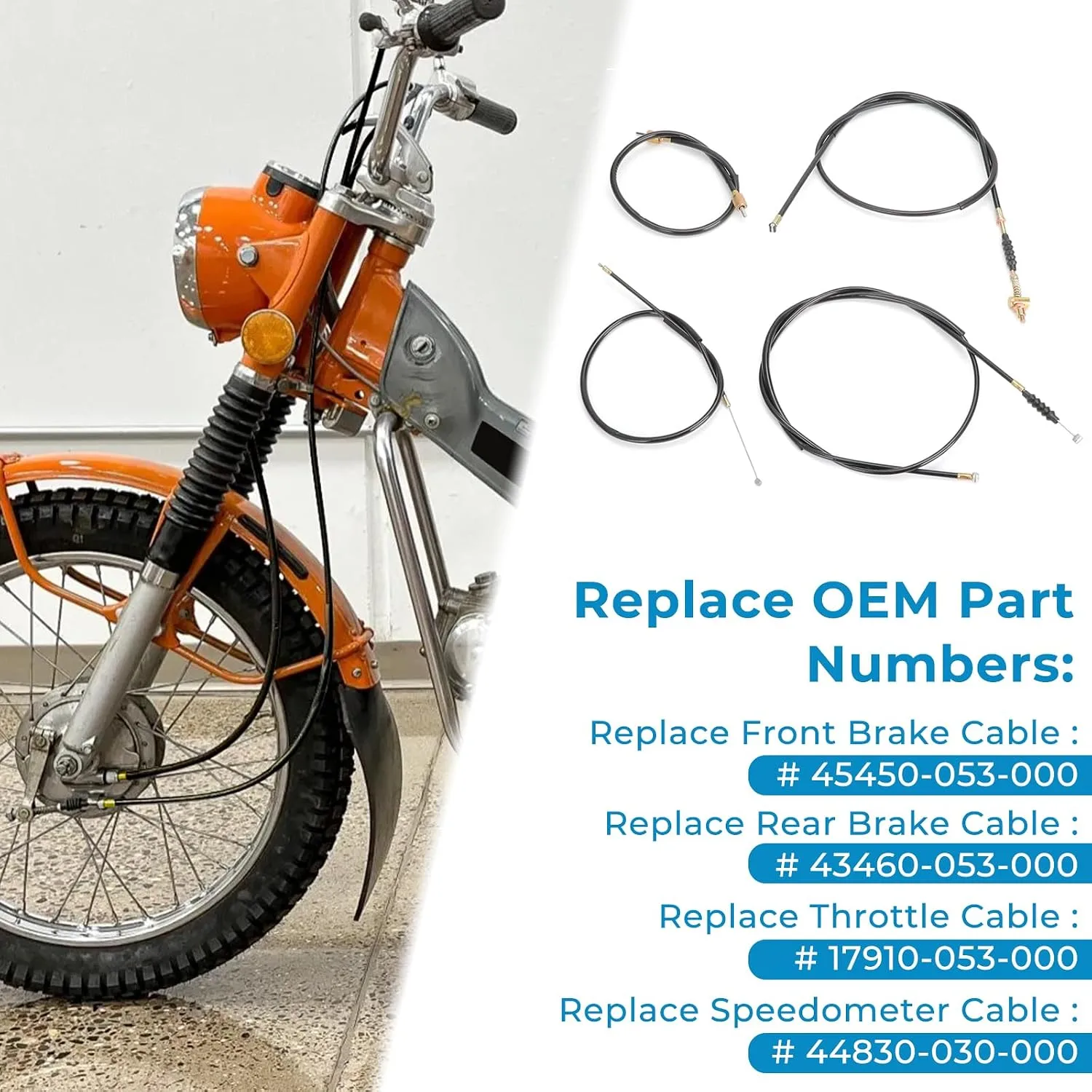 Alpha Rider M10W0873 Cable Kit for Honda Trail 90 CT90 K0 image 3