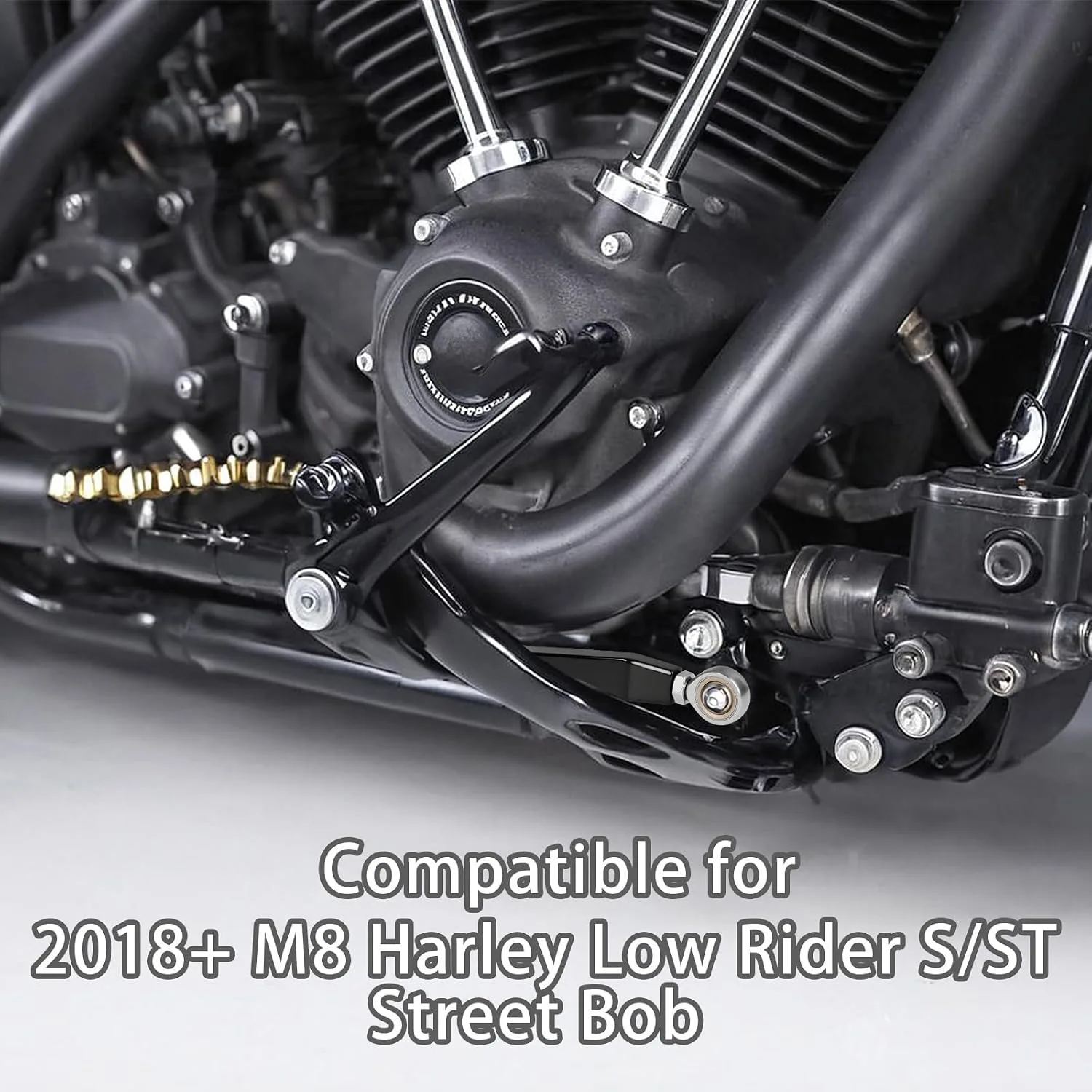 TIKGETUP M8 Softail Brake Lever + Shift Linkage - Black image 2