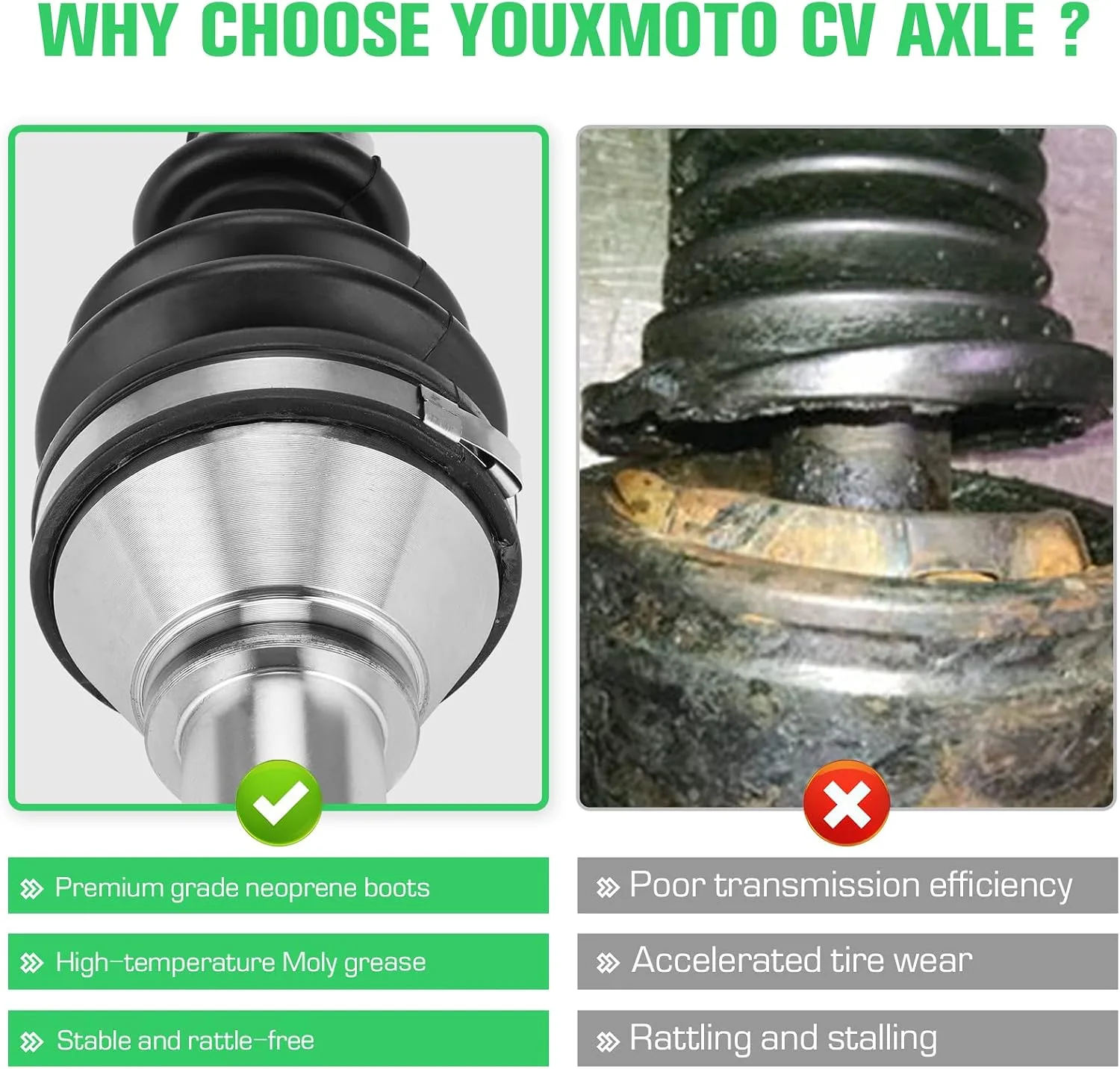 Youxmoto Front Left CV Axle LFCVA032-LYF for Can-Am Maverick image 2