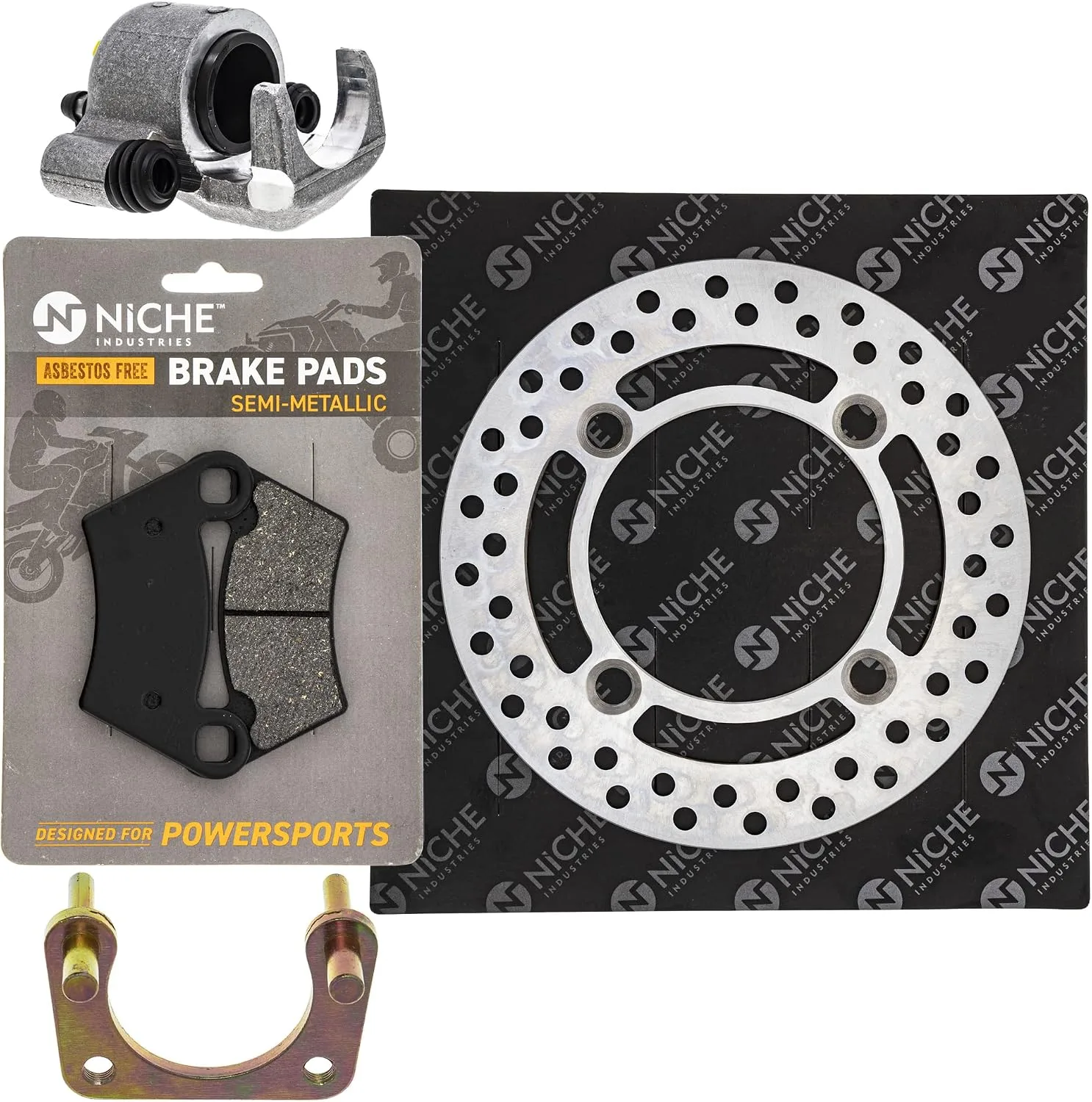 NICHE Rear Right Brake Rotor Caliper Pad Kit MK1007864 for Polaris RZR