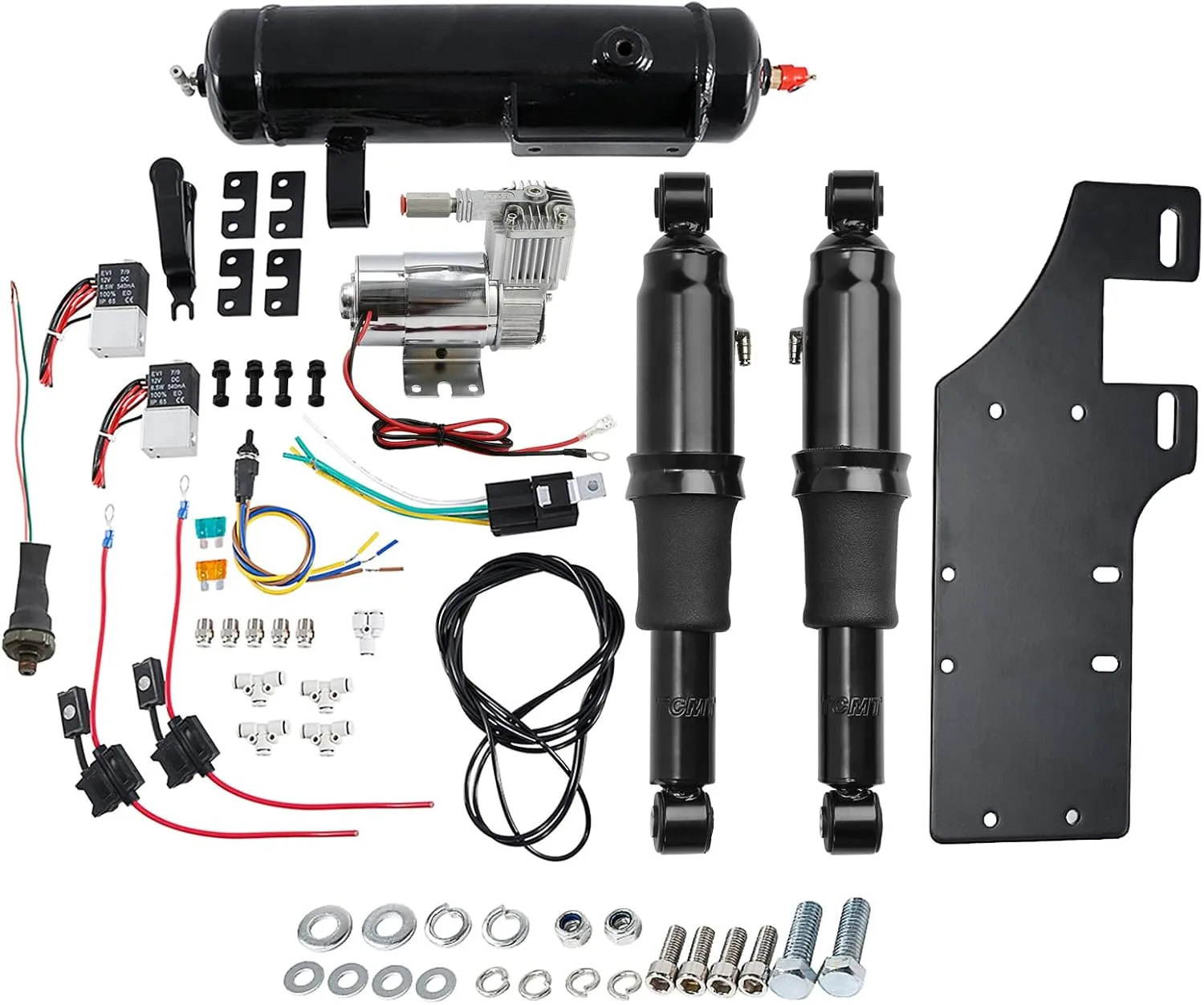SLMOTO 888C94-01-A Rear Air Ride Suspension Kit for Harley Touring 1994-2025
