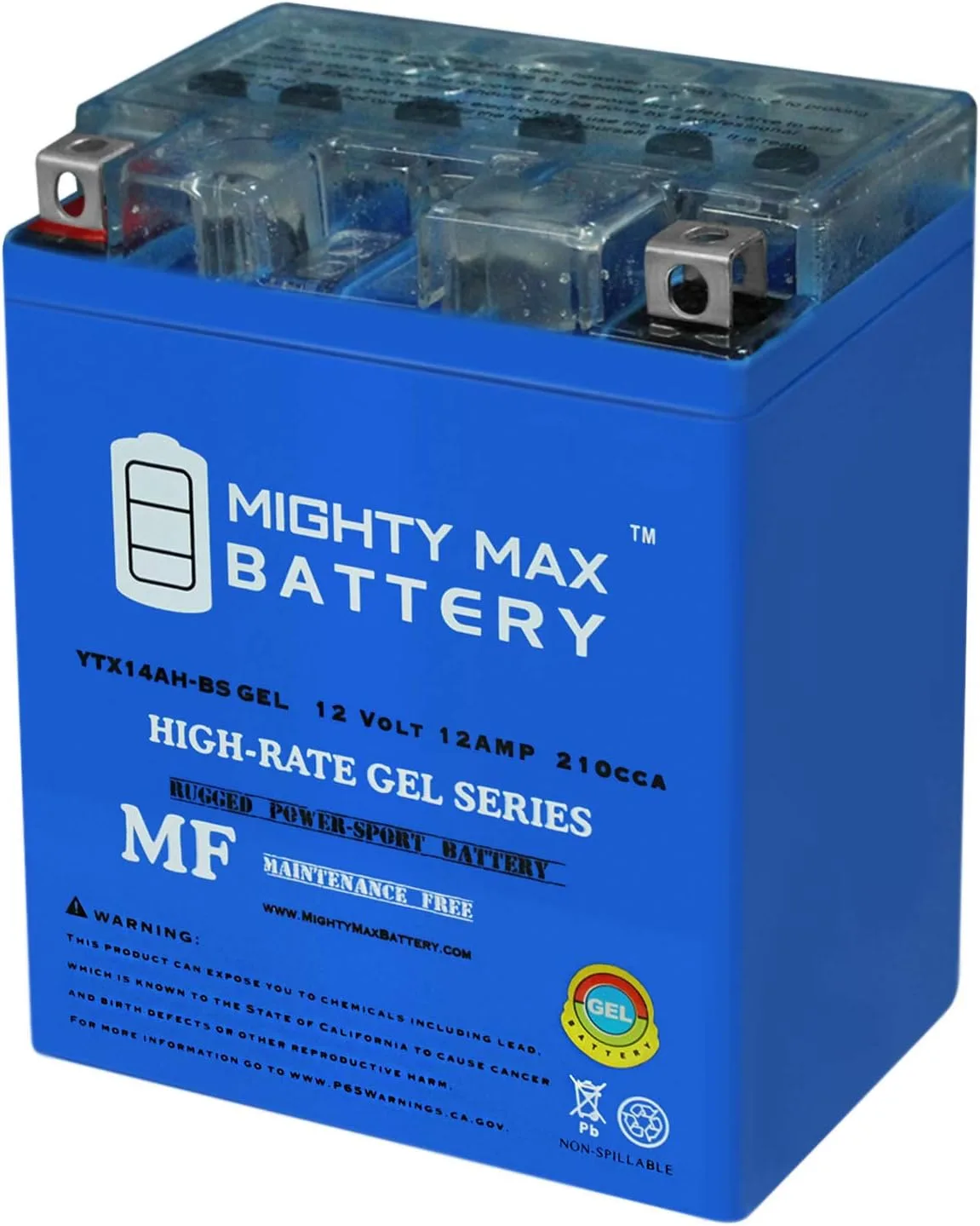 Mighty Max Battery YTX14AHGEL152 12V 12Ah GEL Powersport Battery