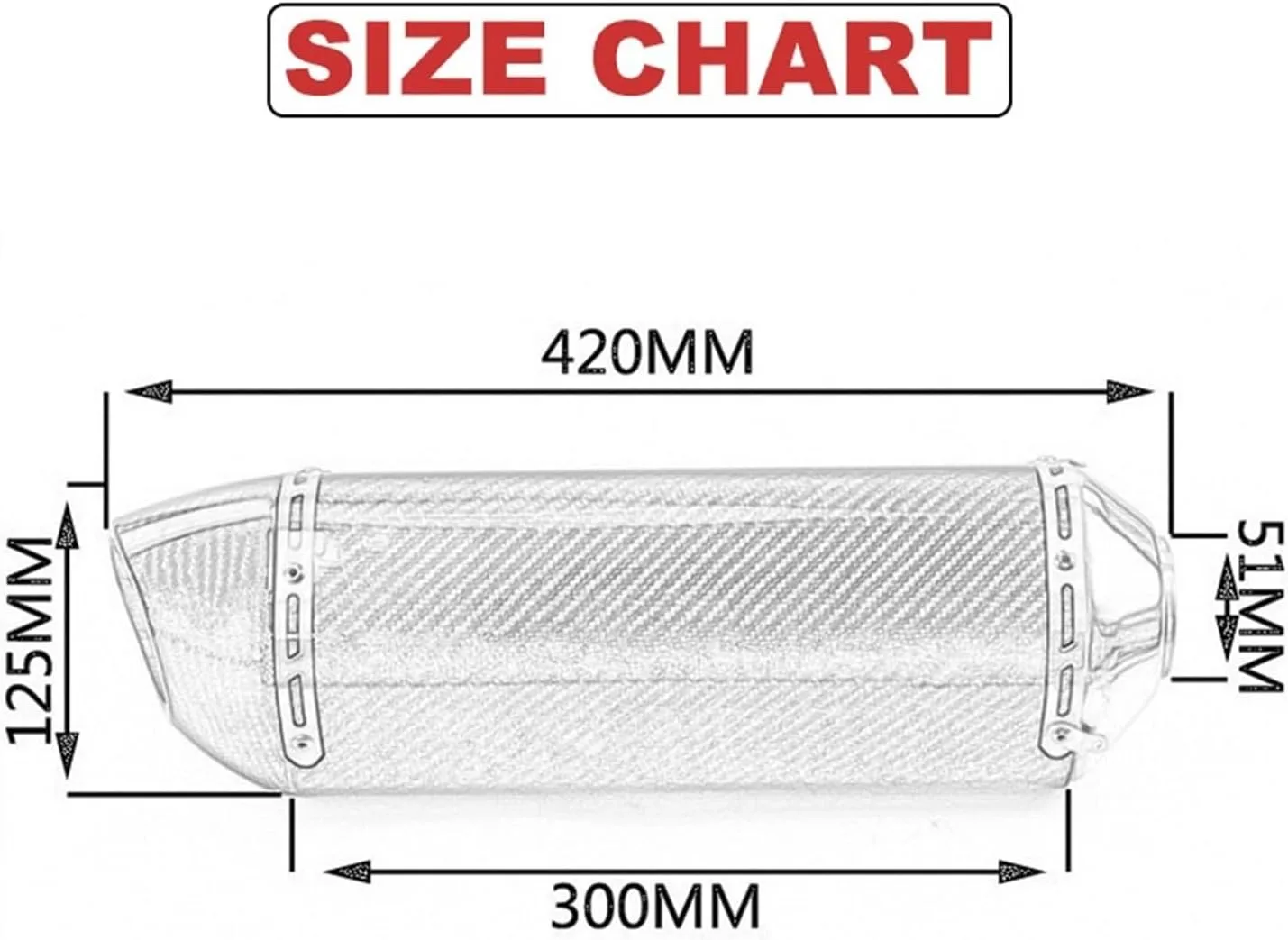 HLOMAUD 51 mm Universal Carbon Fiber Motorcycle Exhaust Muffler image 3