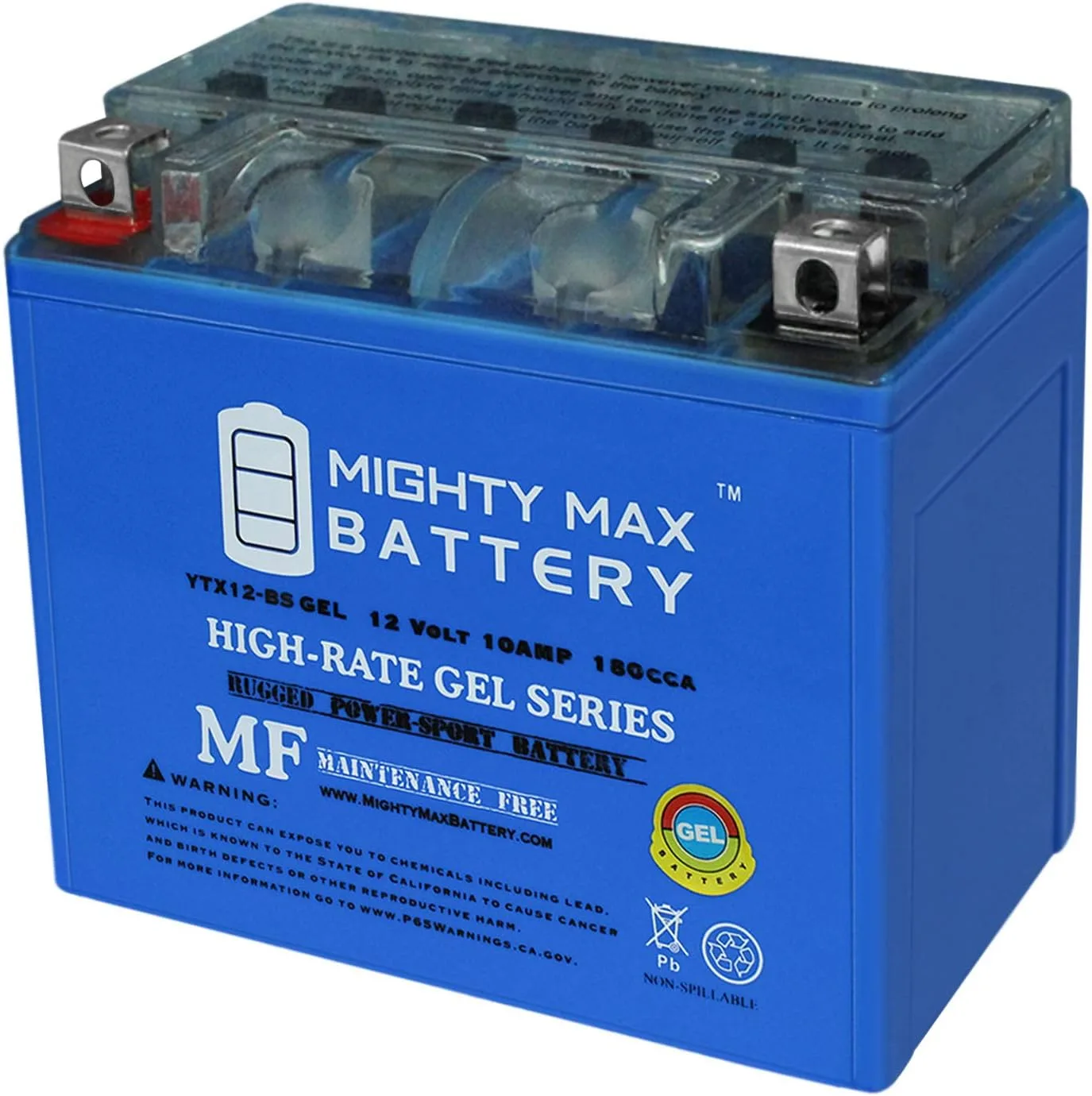 Mighty Max YTX12-BSGEL149 12V 10Ah GEL Battery for Triumph Speed Triple R
