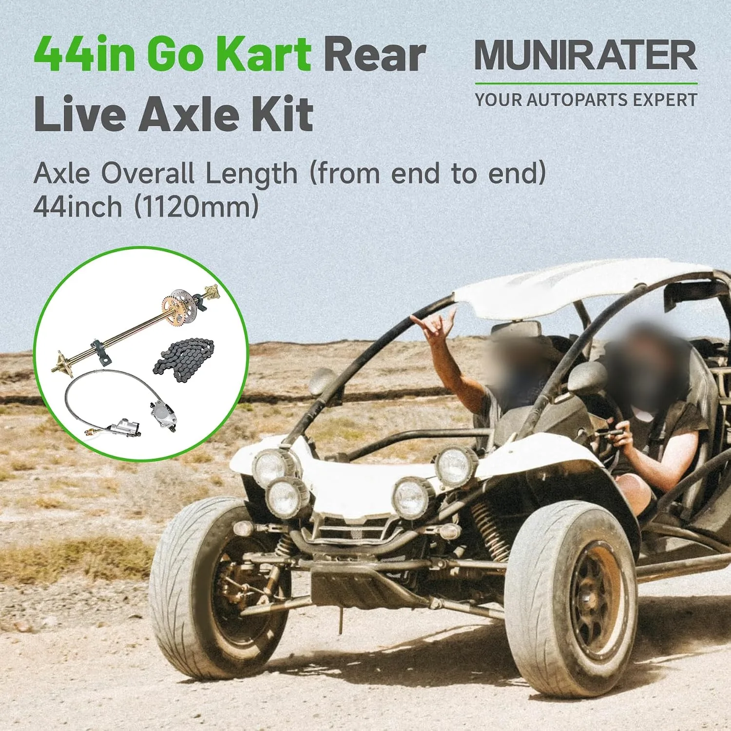 munirater 44-Inch Rear Live Axle Kit 2-1526215-854826 image 2