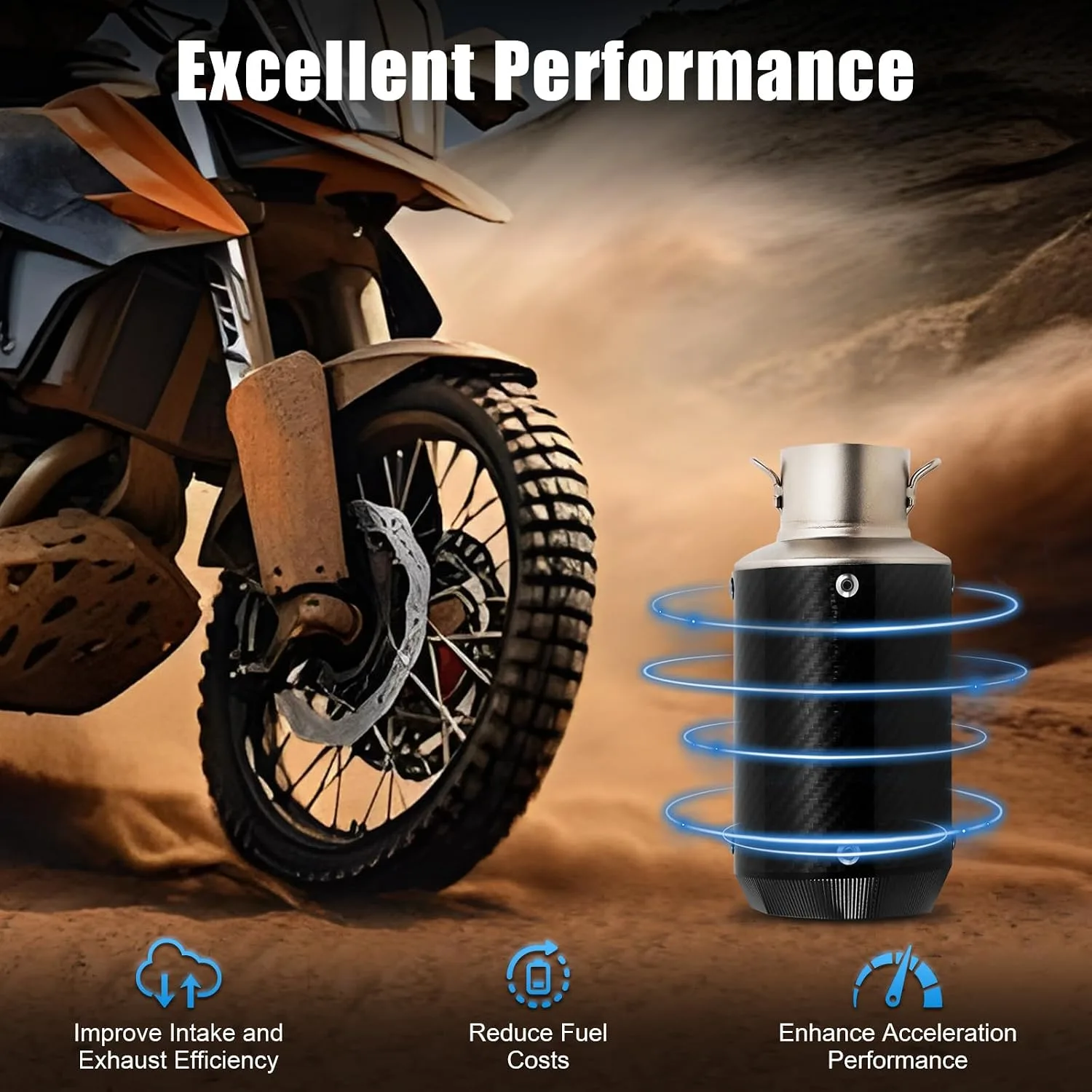 LYNICESHOP Motorcycle Exhaust Pipe and Muffler Assembly 51 image 4