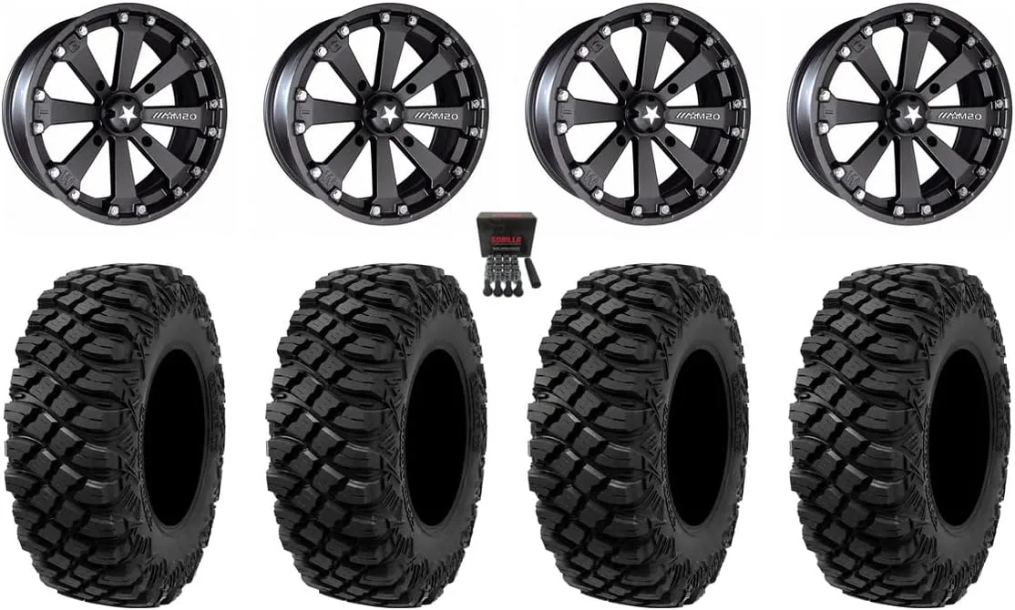 MSA Black Kore 14-Inch UTV Wheels with 30-Inch Crawler XG Tires
