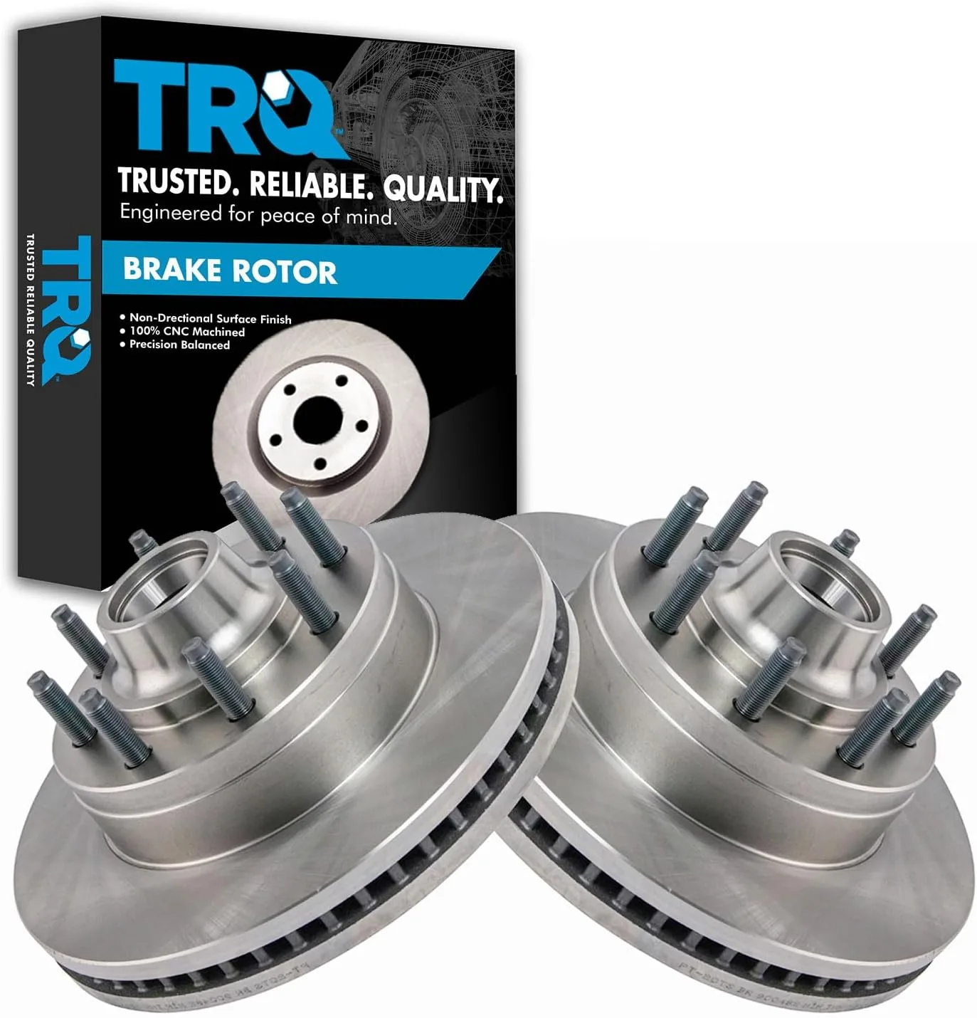 TRQ BRA14144 Front Vented Brake Rotor Set