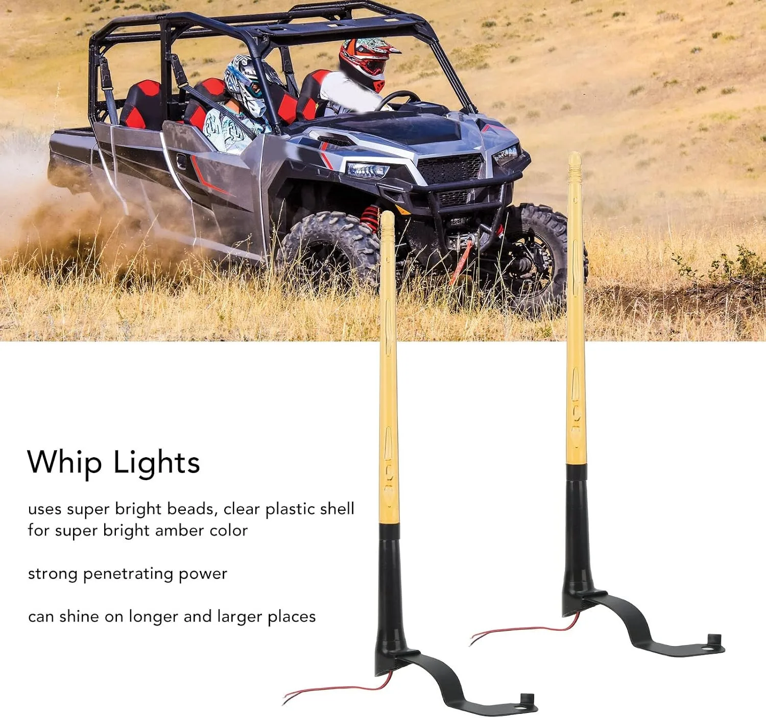 Hosi 12V LED ATV UTV Flagpole Light Set Hosetend48my7u3iv image 2