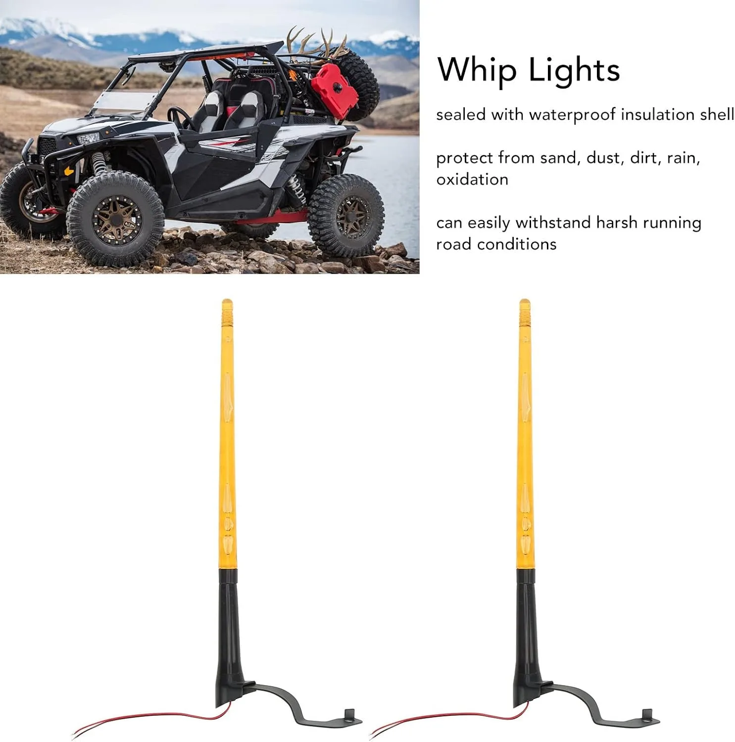 Hosi 12V LED ATV UTV Flagpole Light Set Hosetend48my7u3iv image 3