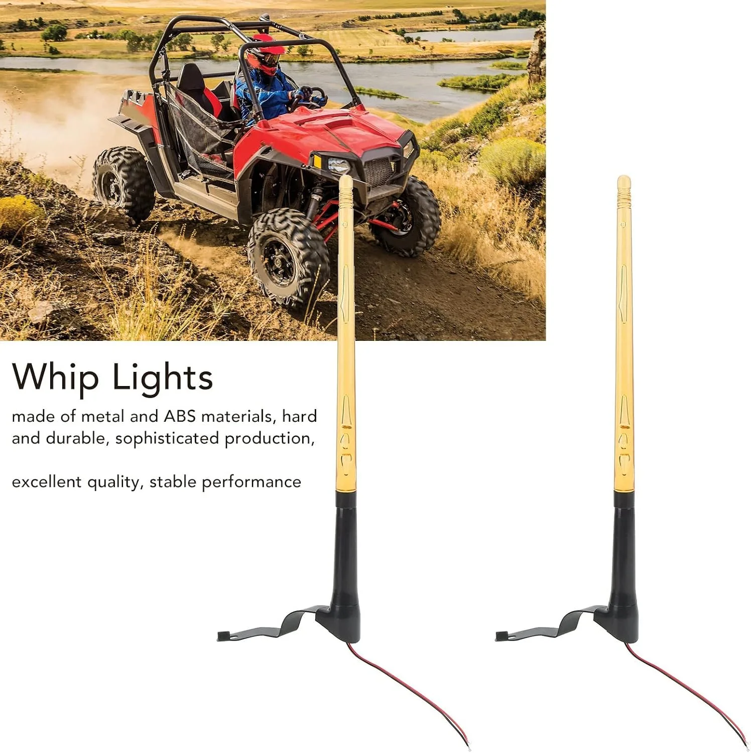 Hosi 12V LED ATV UTV Flagpole Light Set Hosetend48my7u3iv image 4