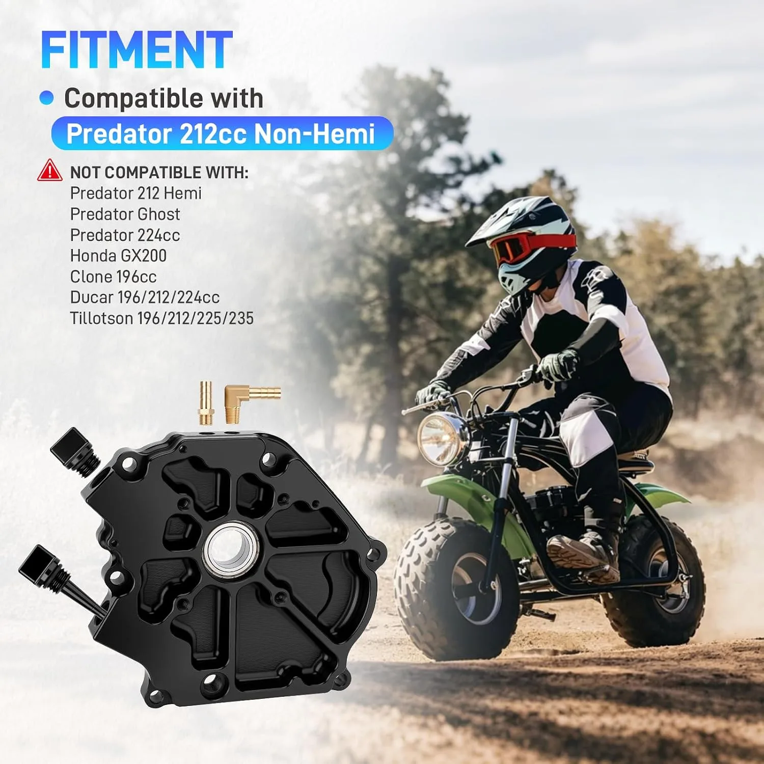 Sejaede SC-212 Dual-Bearing Billet Side Cover for Predator 212cc Non-Hemi image 2