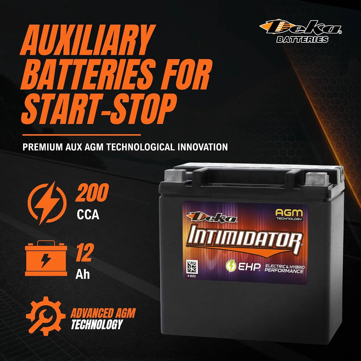 Deka AUX14 12V AGM Auxiliary Battery – 200 CCA image 3