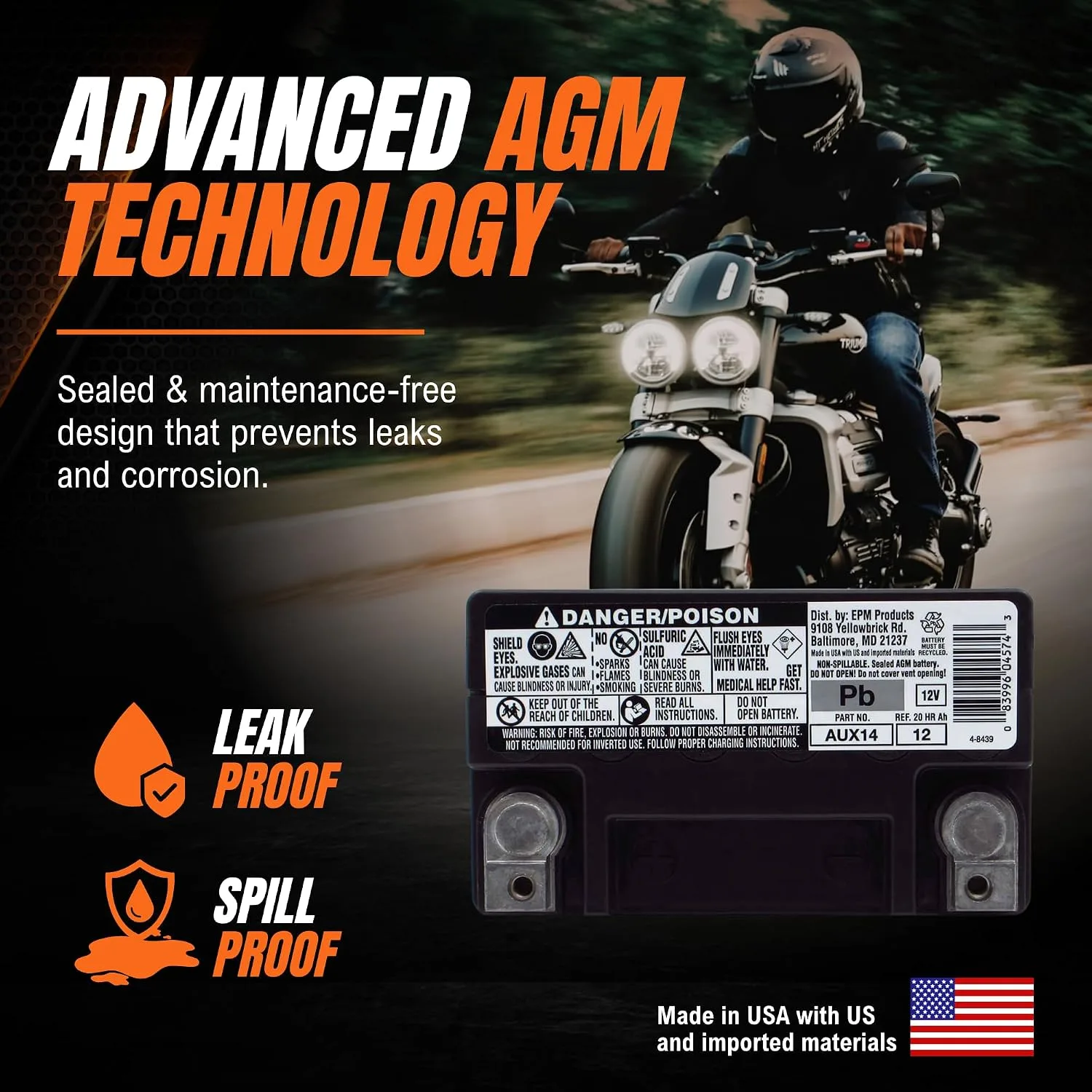 Deka AUX14 12V AGM Auxiliary Battery – 200 CCA image 4