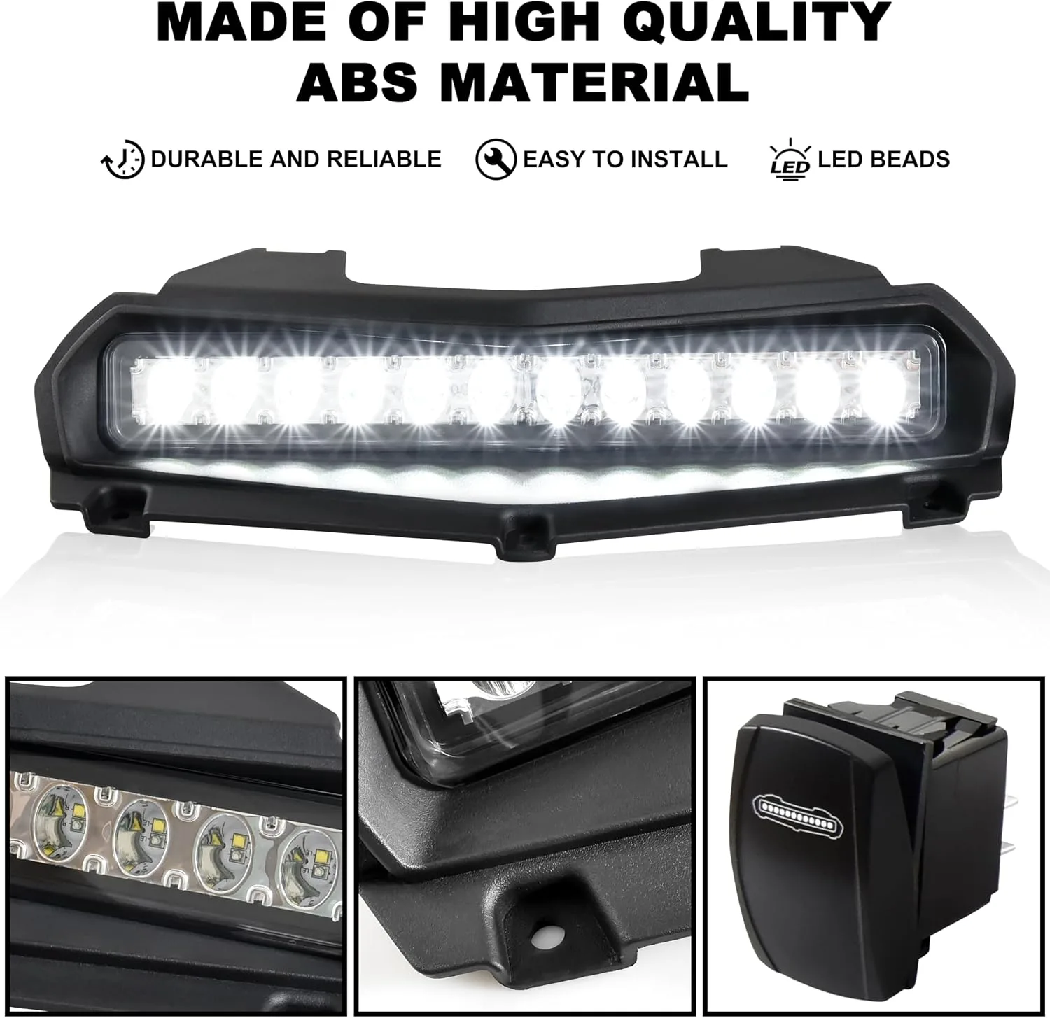 SAUTVS Hood Scoop Strobe Light for Yamaha Wolverine RMAX 1000 image 4