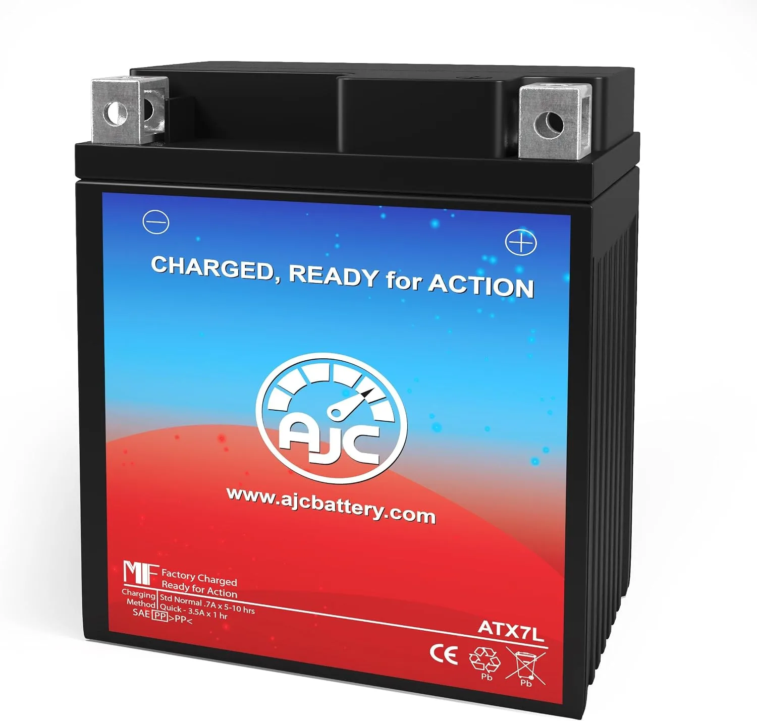 AJC 12V AGM Battery for 2000 Honda Gyro X 50cc - AJC-PS-ATX7L