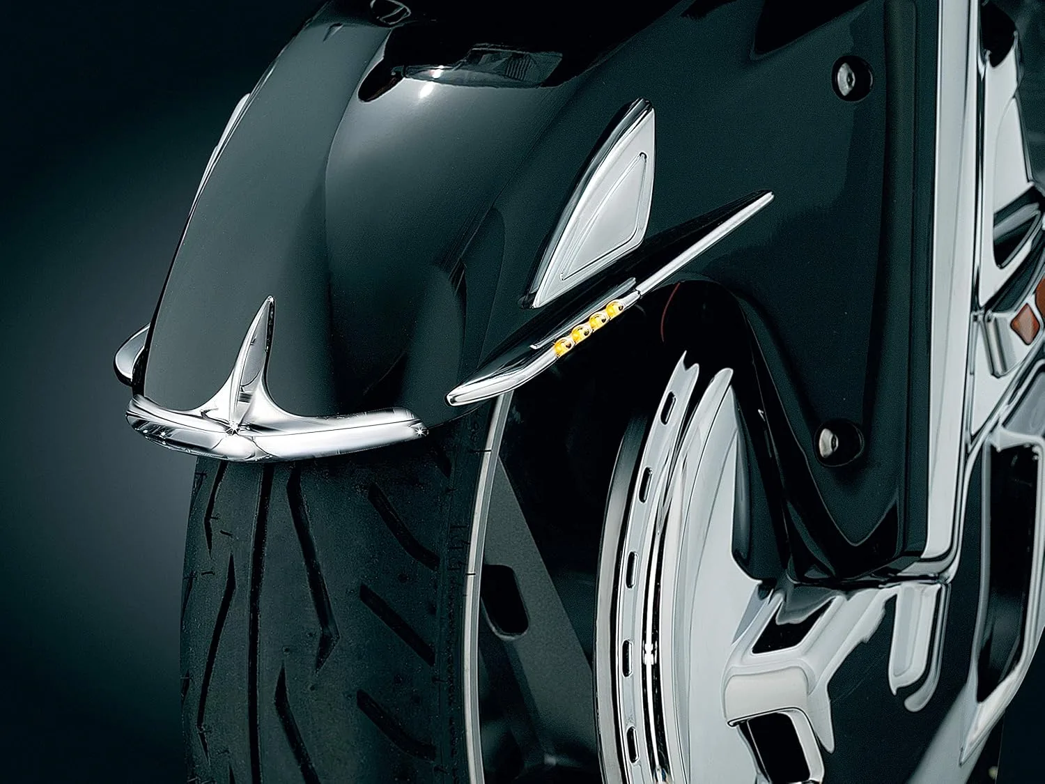 Kuryakyn 7320 Chrome Shark Tooth Front Fender Accents image 2