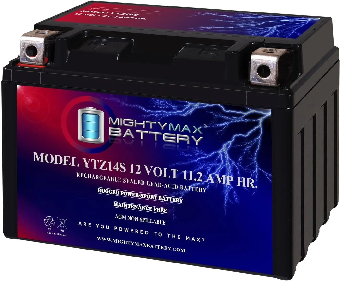 Mighty Max YTZ14S43 12V 11.2Ah Battery for Honda DN-01 680 2009–2013