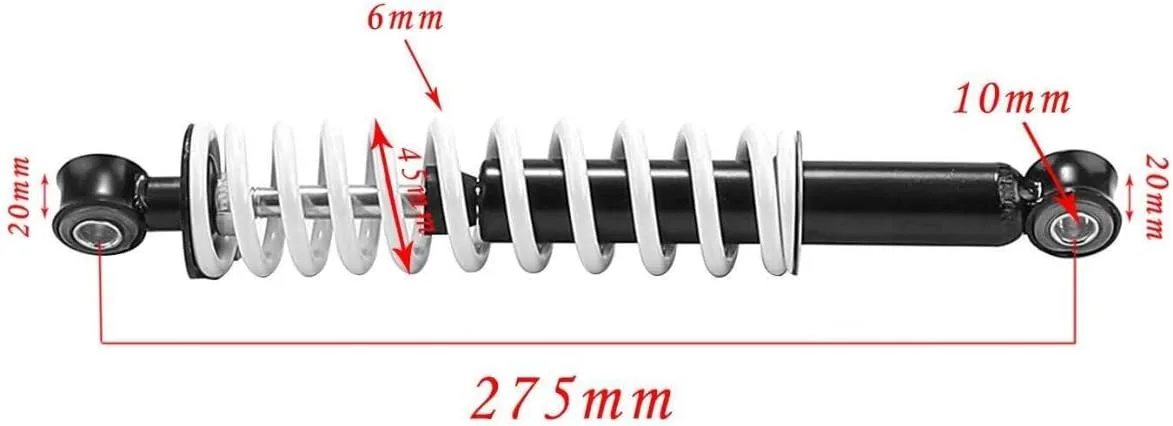 Zarko TTO0122 10.8 in Front Shock Absorbers, 4-Pack image 3