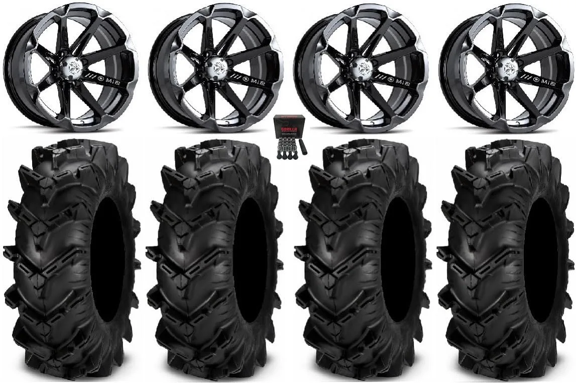 MSA M12 Diesel 14x7 ATV Wheel and ITP Cryptid Tire Bundle