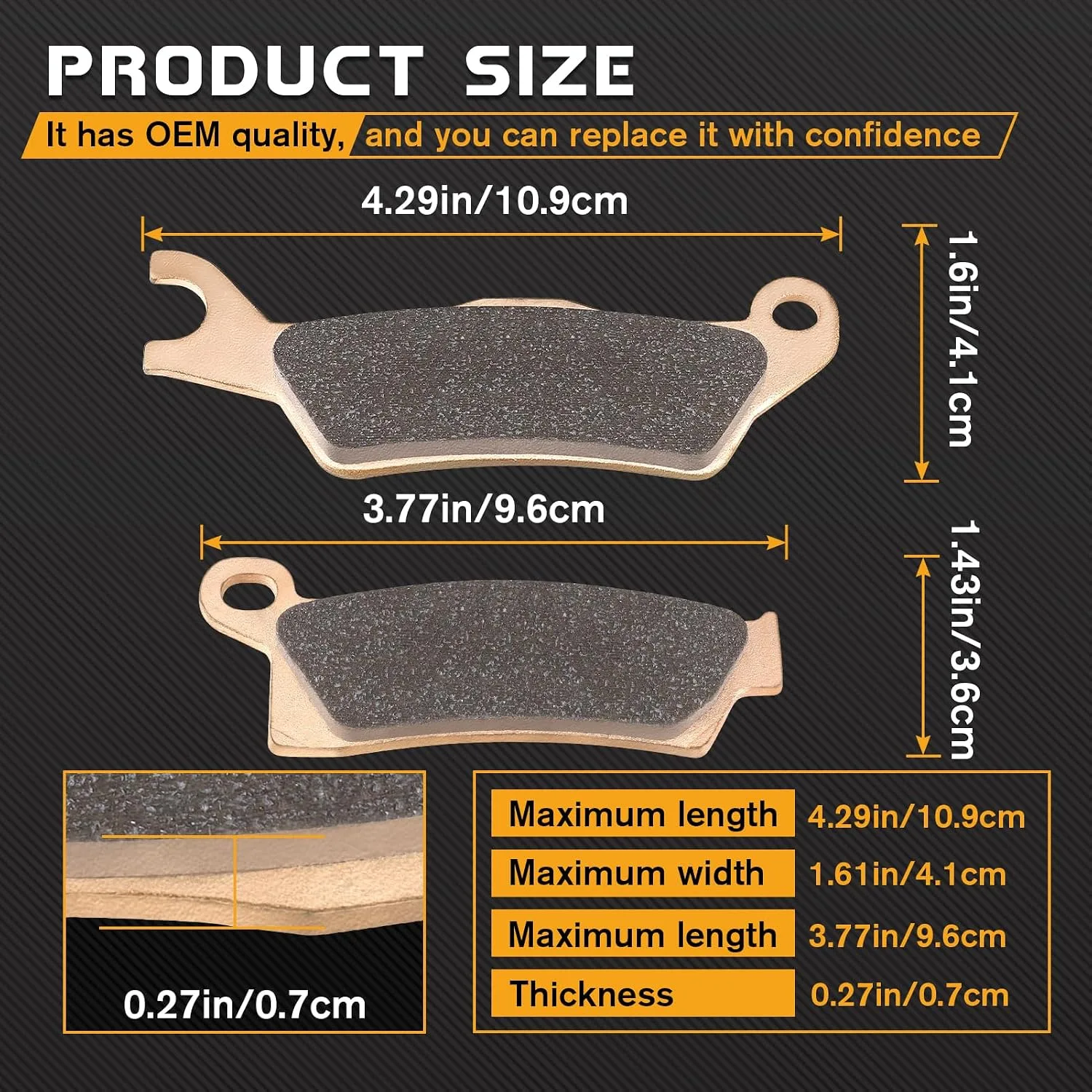 LOCOPOW T001 Sintered Brake Pads for Can-Am Outlander image 2