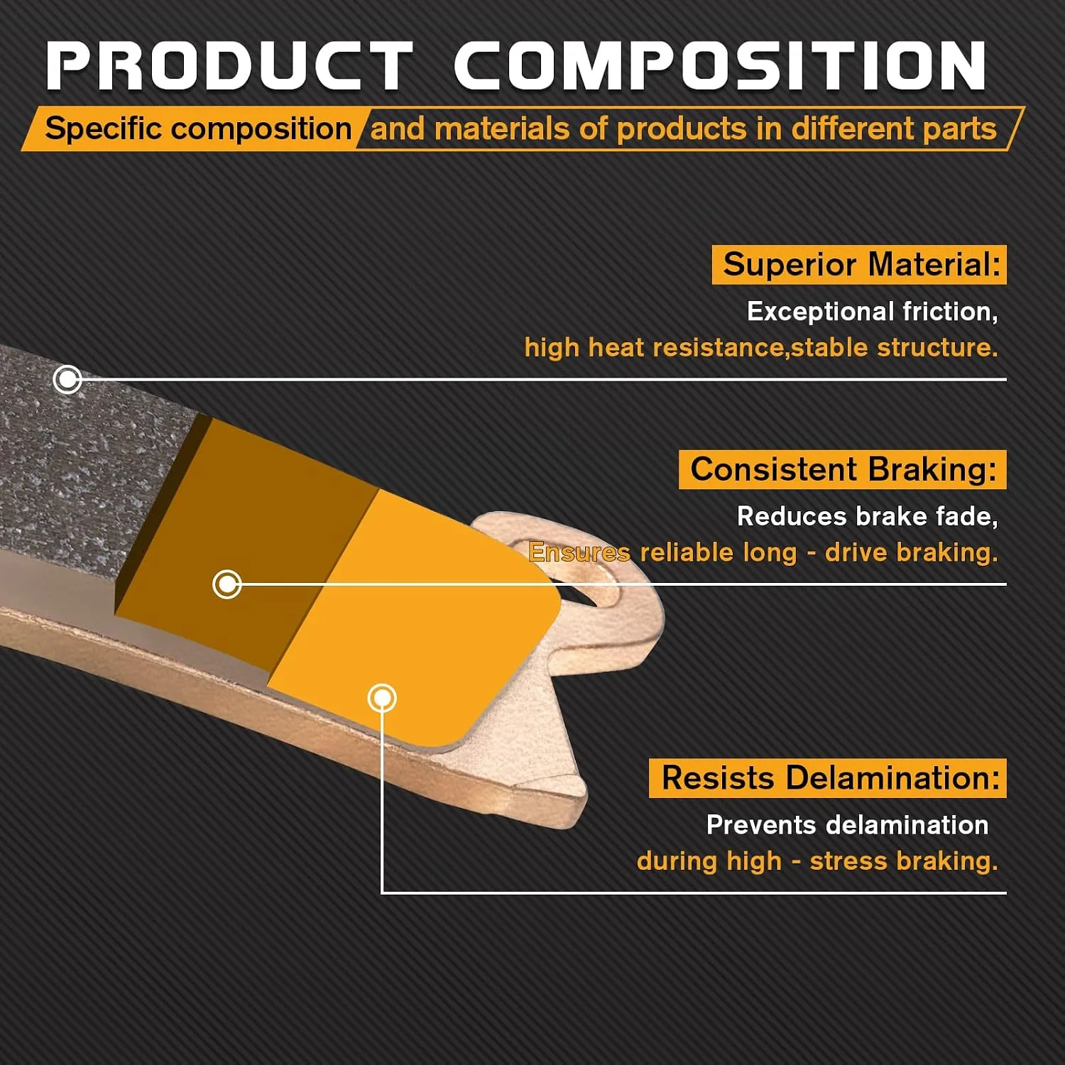 LOCOPOW T001 Sintered Brake Pads for Can-Am Outlander image 3