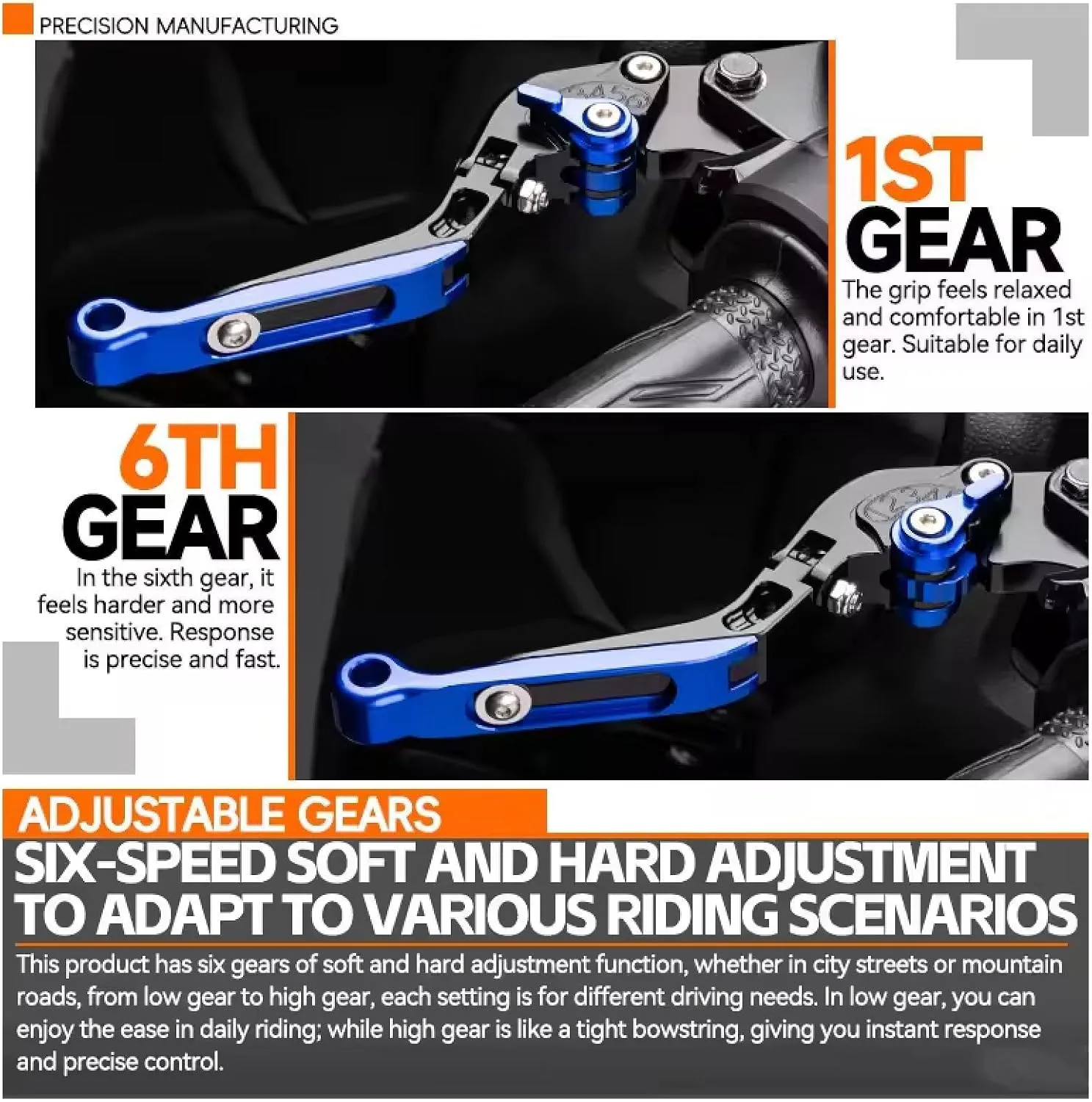 Royal GP300S/GP300SP Adjustable Folding Brake & Clutch Levers LKYNjkxFilWu-9312 image 2