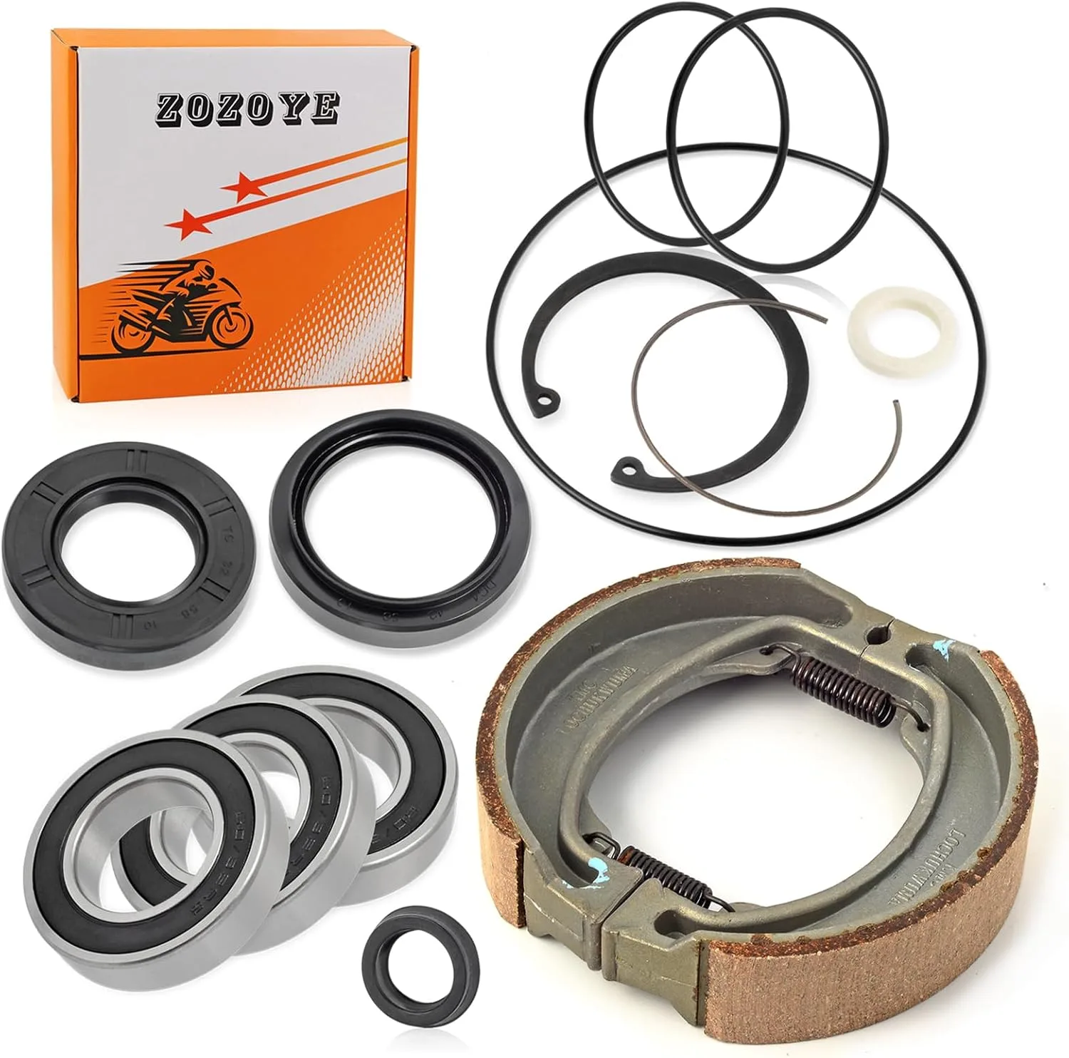 Honda TRX250 Rear Axle Bearing & Seal Kit with Brake Shoe 91255-HN6-003 image 3