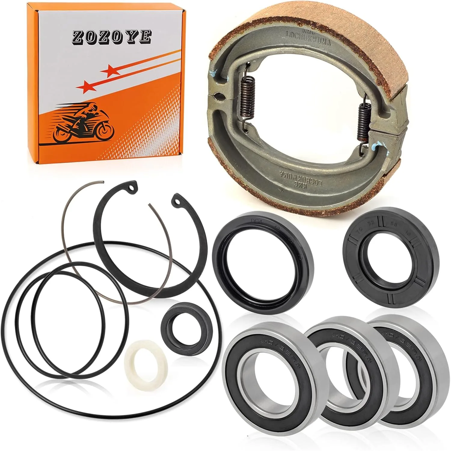 Honda TRX250 Rear Axle Bearing & Seal Kit with Brake Shoe 91255-HN6-003 image 4