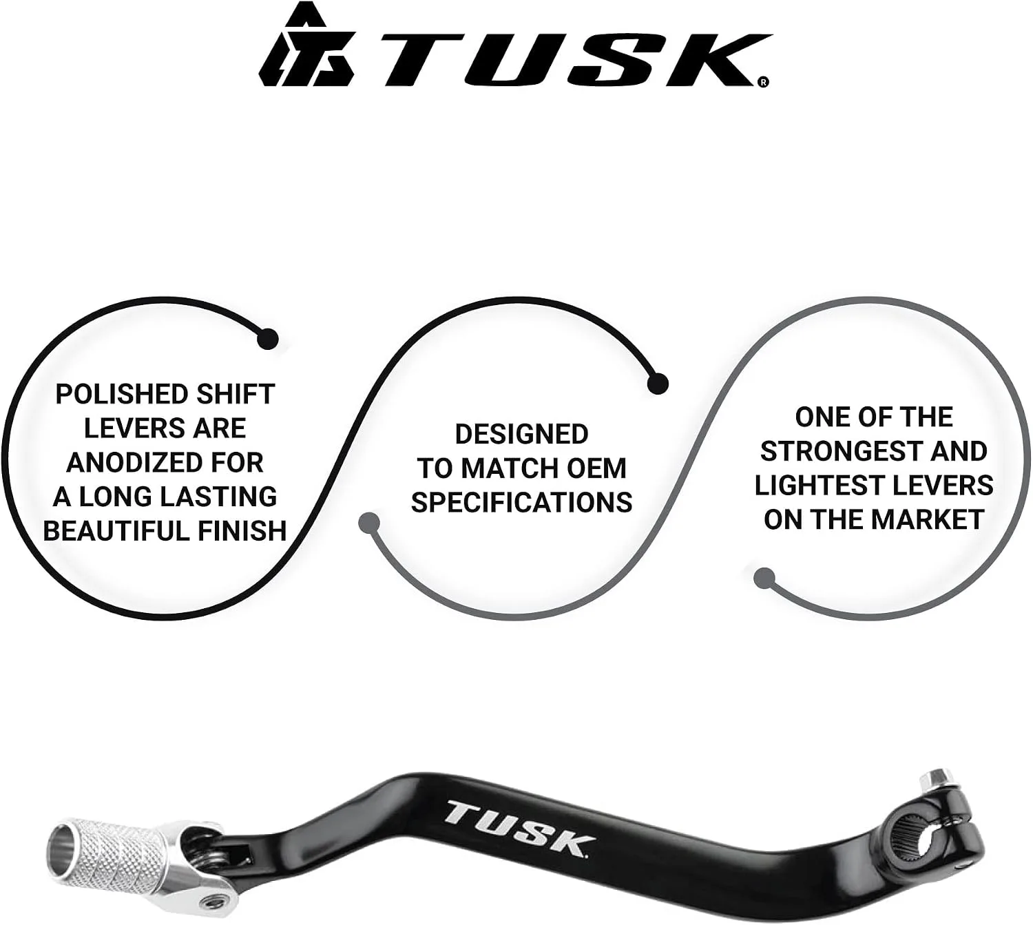 Tusk Folding Shift Lever L26-215S for Kawasaki KLR650 1987-2018 image 4