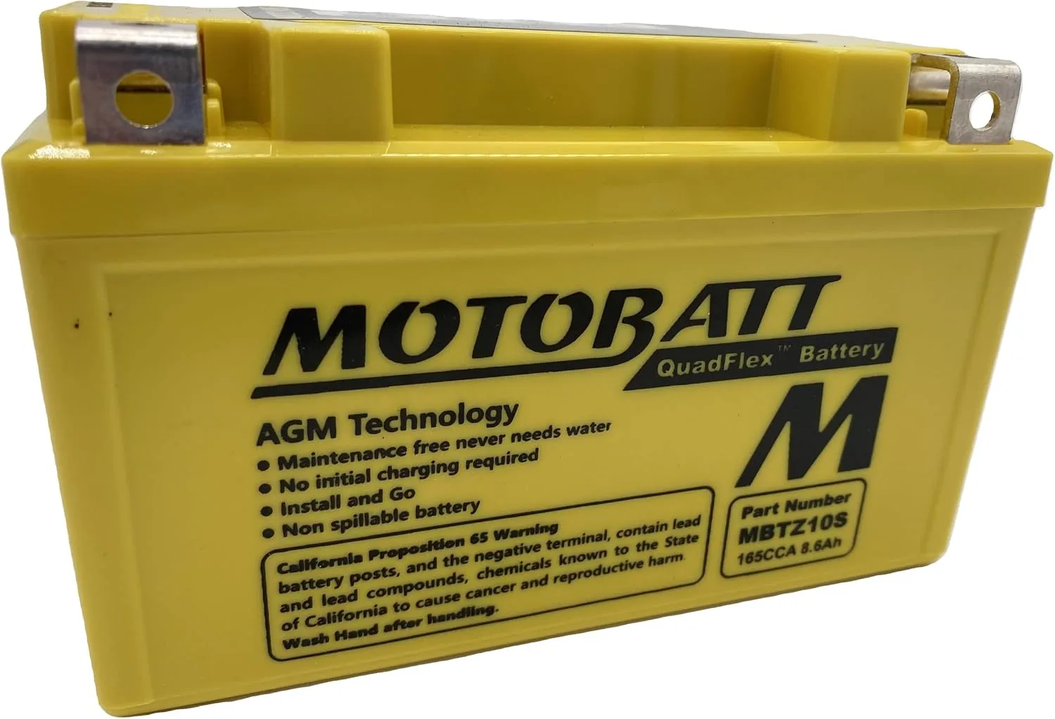 MotoBatt MBTZ10S 12V 165 CCA AGM Powersports Battery E06032 image 3
