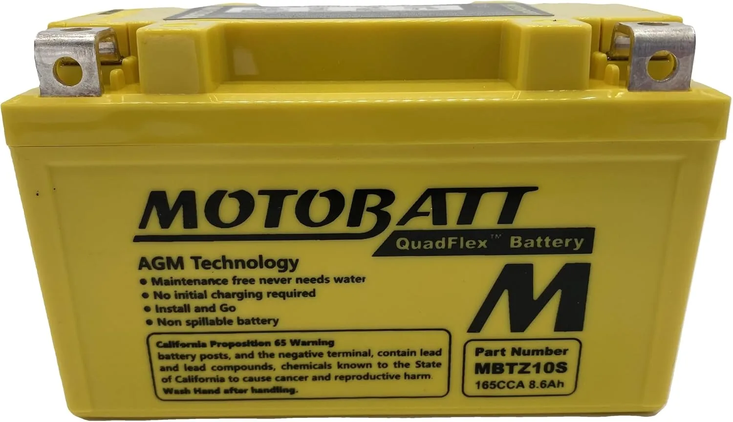 MotoBatt MBTZ10S 12V 165 CCA AGM Powersports Battery E06032