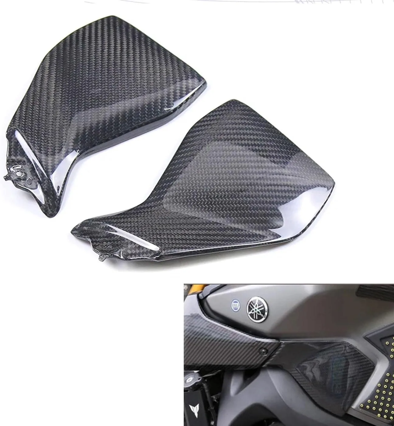 SeppDMV Carbon Fiber Tank Side Covers for Yamaha MT09/FZ09 2013–2020