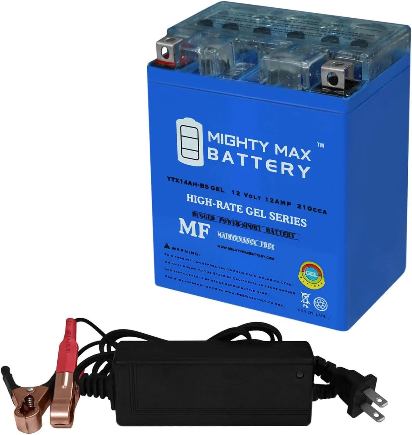 Mighty Max YTX14AH GEL Battery MAX3512485 for 1996 Arctic Cat Jag Liquid