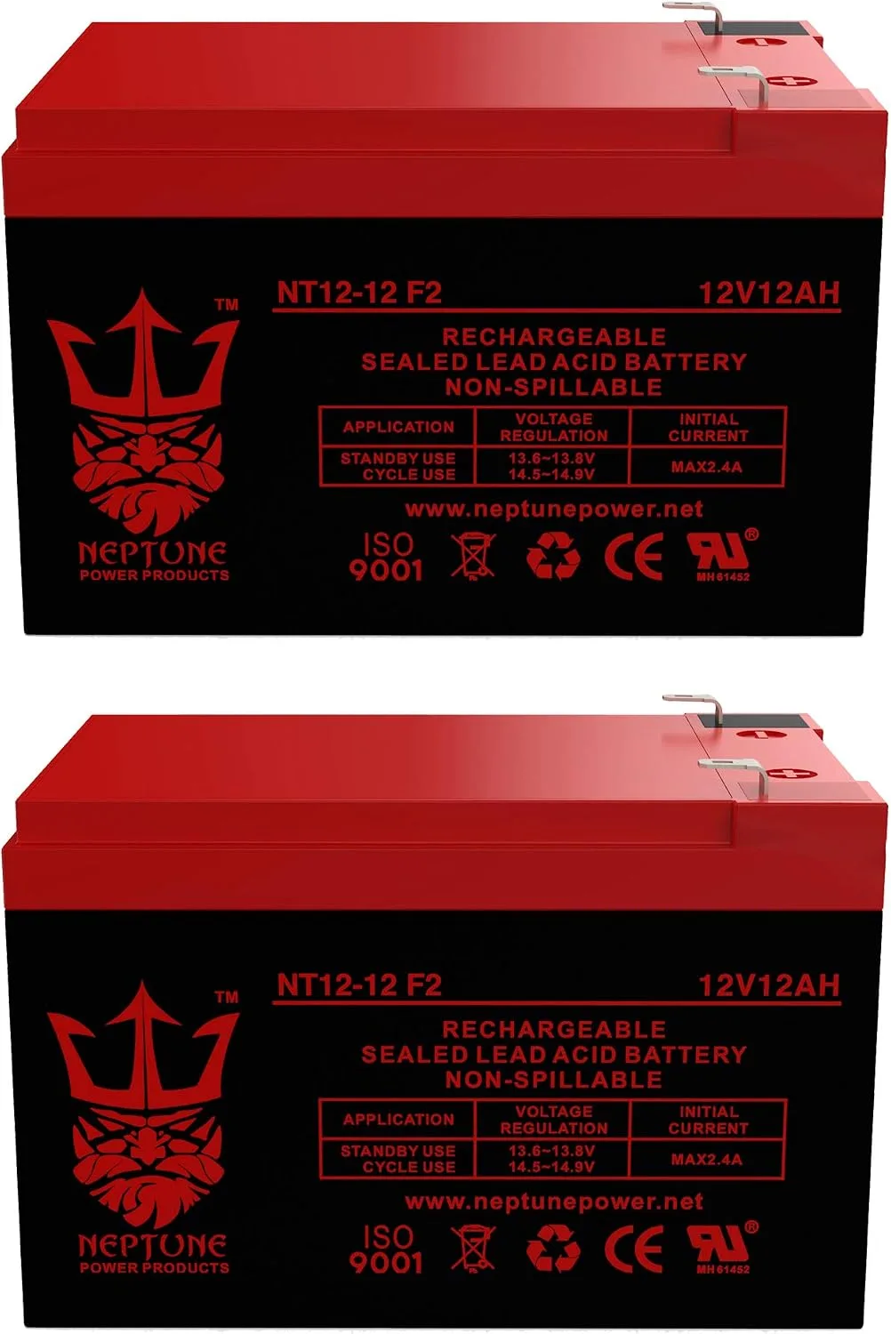 Neptune NT12120 12V 12Ah AGM Scooter Battery 2-Pack